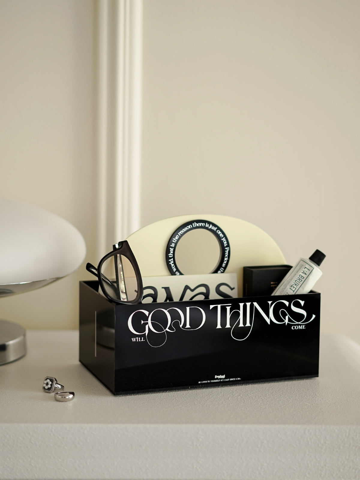 Acrylic Multi-Purpose Organizer Box with Handle for Bathroom, Coffee Corner, Desk, and Home Decor,Modern Style Storage Box