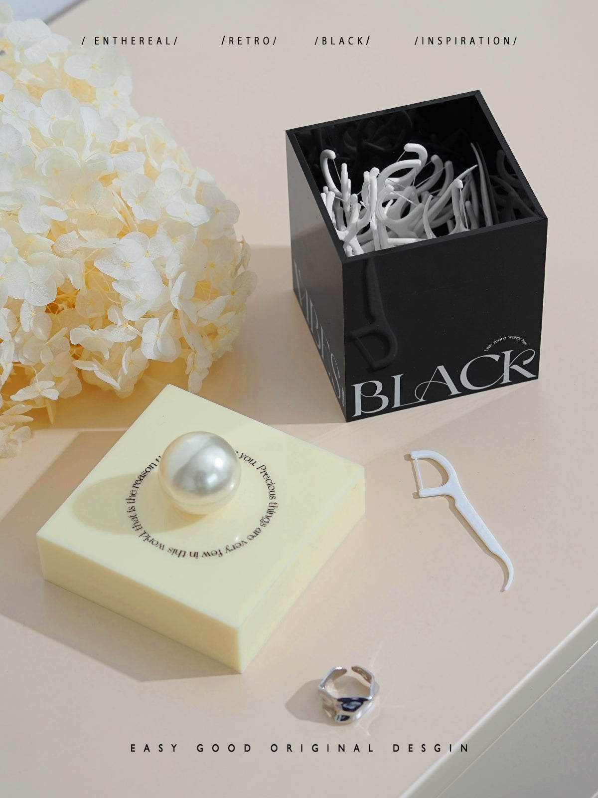 Acrylic Container for Cotton Swab, Cotton Ball, Floss Picks - Restroom Containers Bathroom Essentials Accessories Decor Vanity Storage Organizer,Home small item storage box