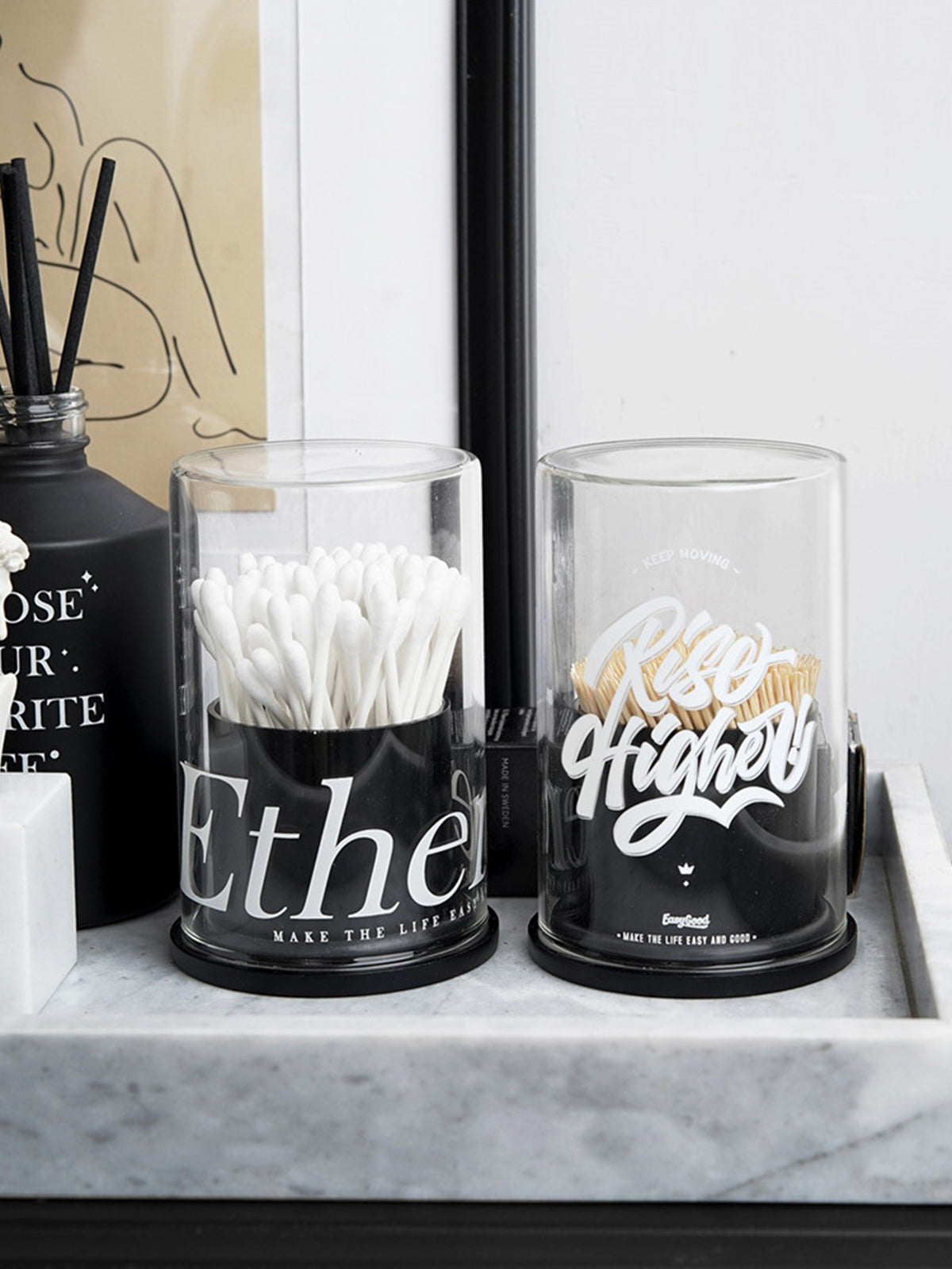 Bathroom Organizers and Storage, Cotton Swab and Toothpick Holder ,Bathroom Containers for Floss Pick,Living Room Table Decorations