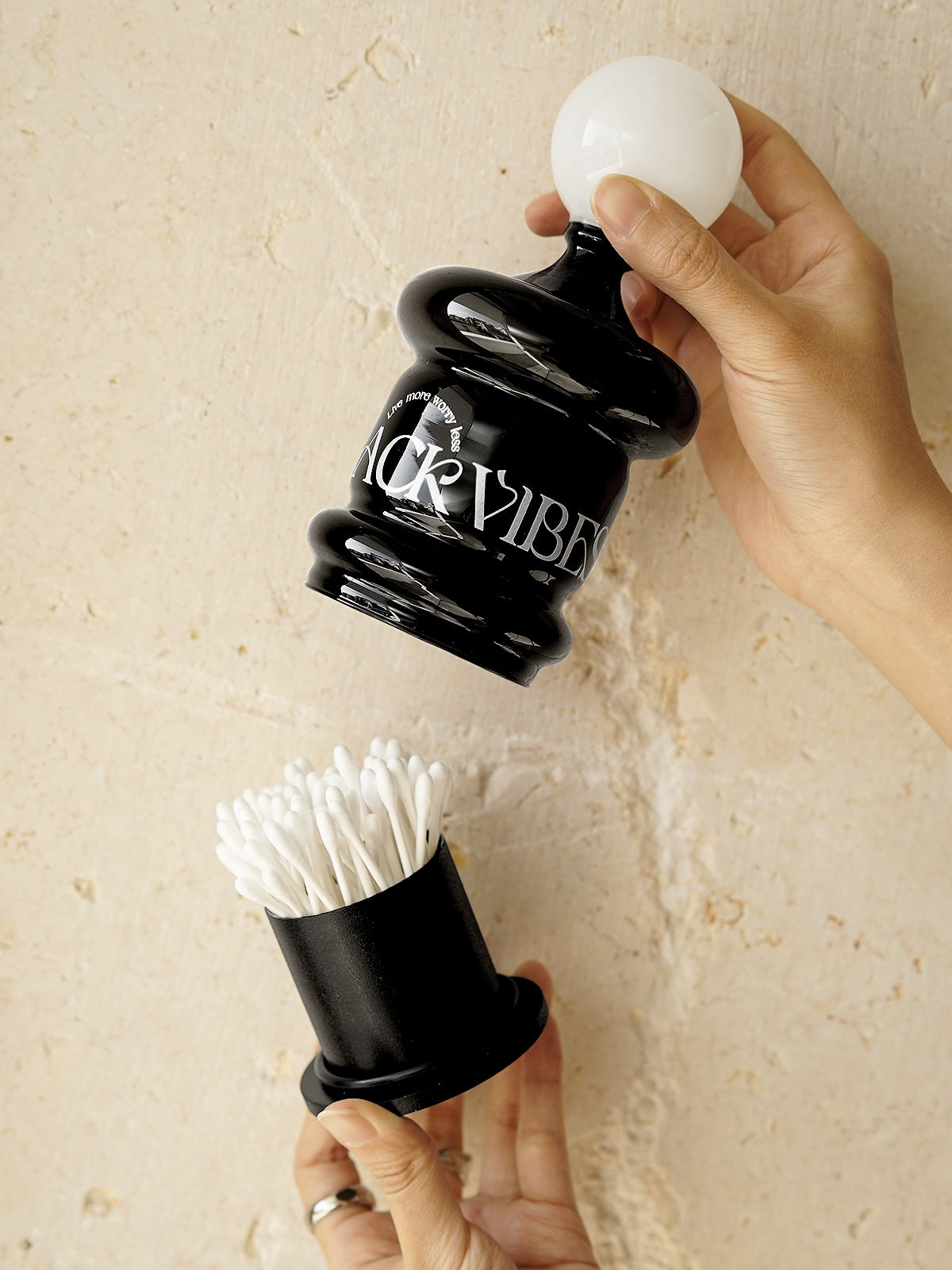 Glass Cotton Swab and Toothpick Holder,Bathroom Vanity Canisters Jars for Countertop Storage and Organization
