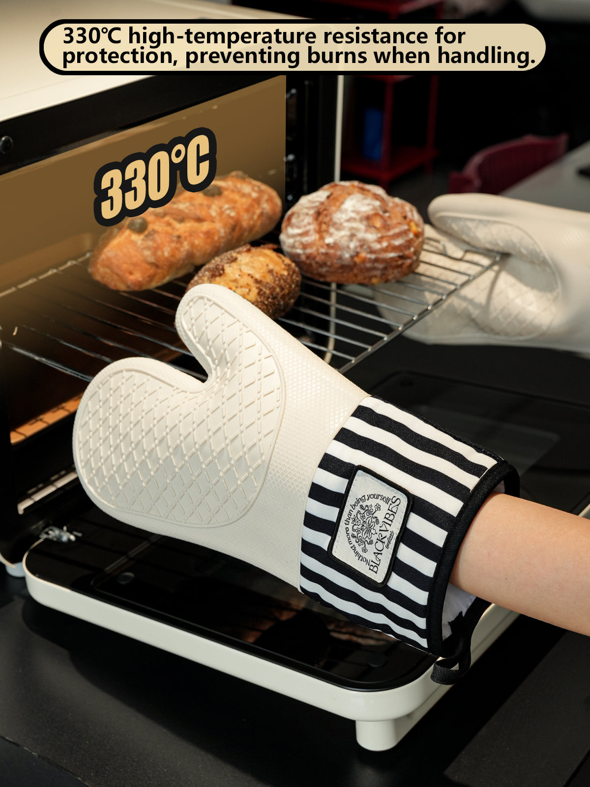Kitchen Baking Silicone Gloves, Heat-Resistant High-Temperature Oven Gloves, Thickened Microwave-Specific Gloves
