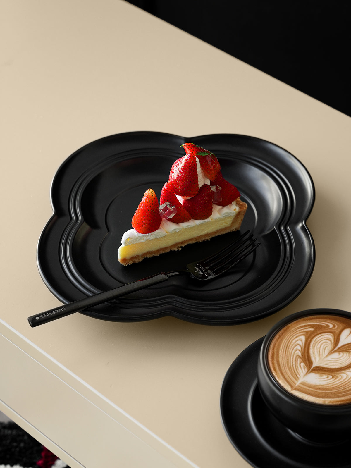 9" Dinner Plates, Premium Glossy Black Ceramic. Suitable for dessert, salad, appetizer, small lunch, breakfast, steak. Dishwasher and microwave safe. Ideal for Michelin-level presentation.