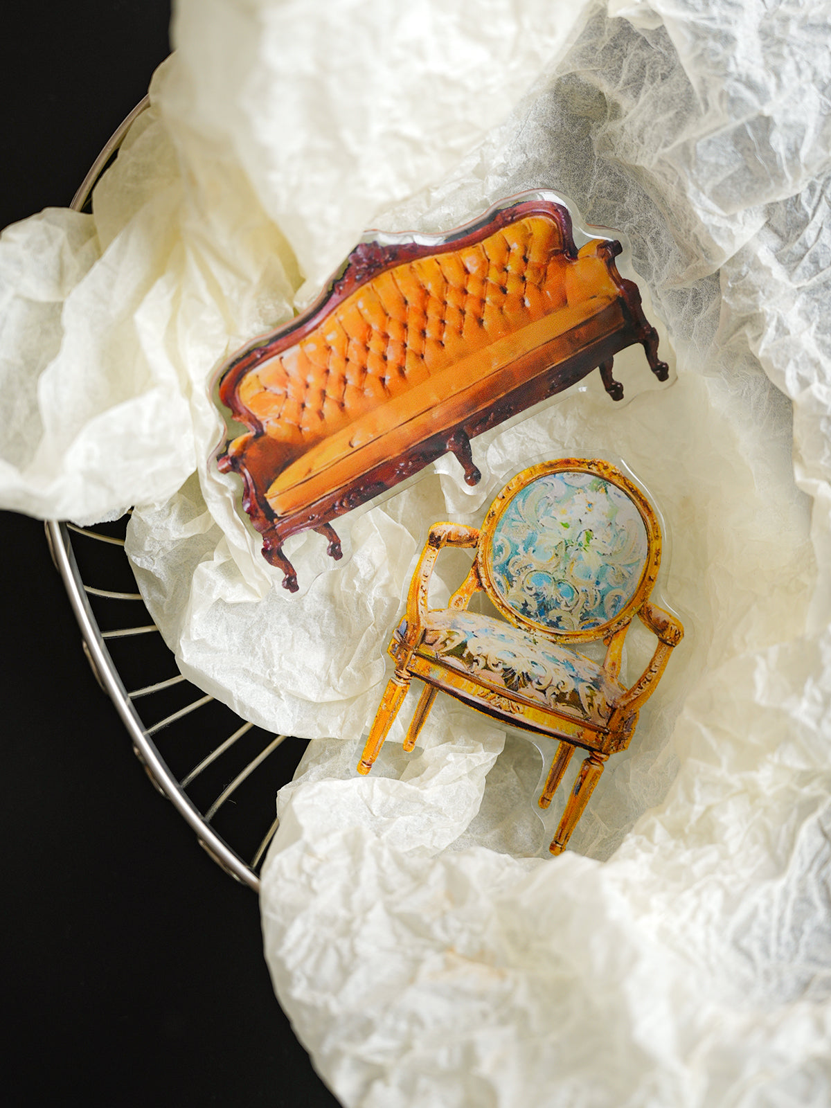 Vintage Furniture Refrigerator Decorative Magnets,Colorful Fridge Magnets with Cute Decorative Designs for Office, Kitchen, Locker