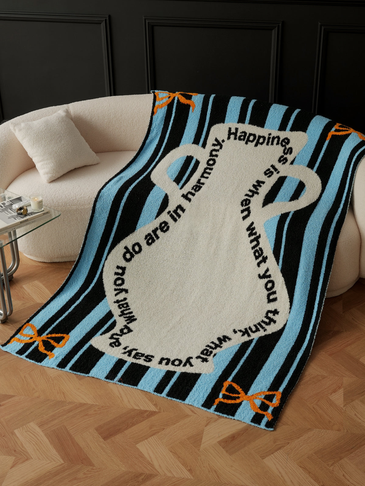 Cute Throw Blanket: Super Soft & Fluffy Polyester with Geometric Pattern – Perfect for Couch, Bed & Sofa