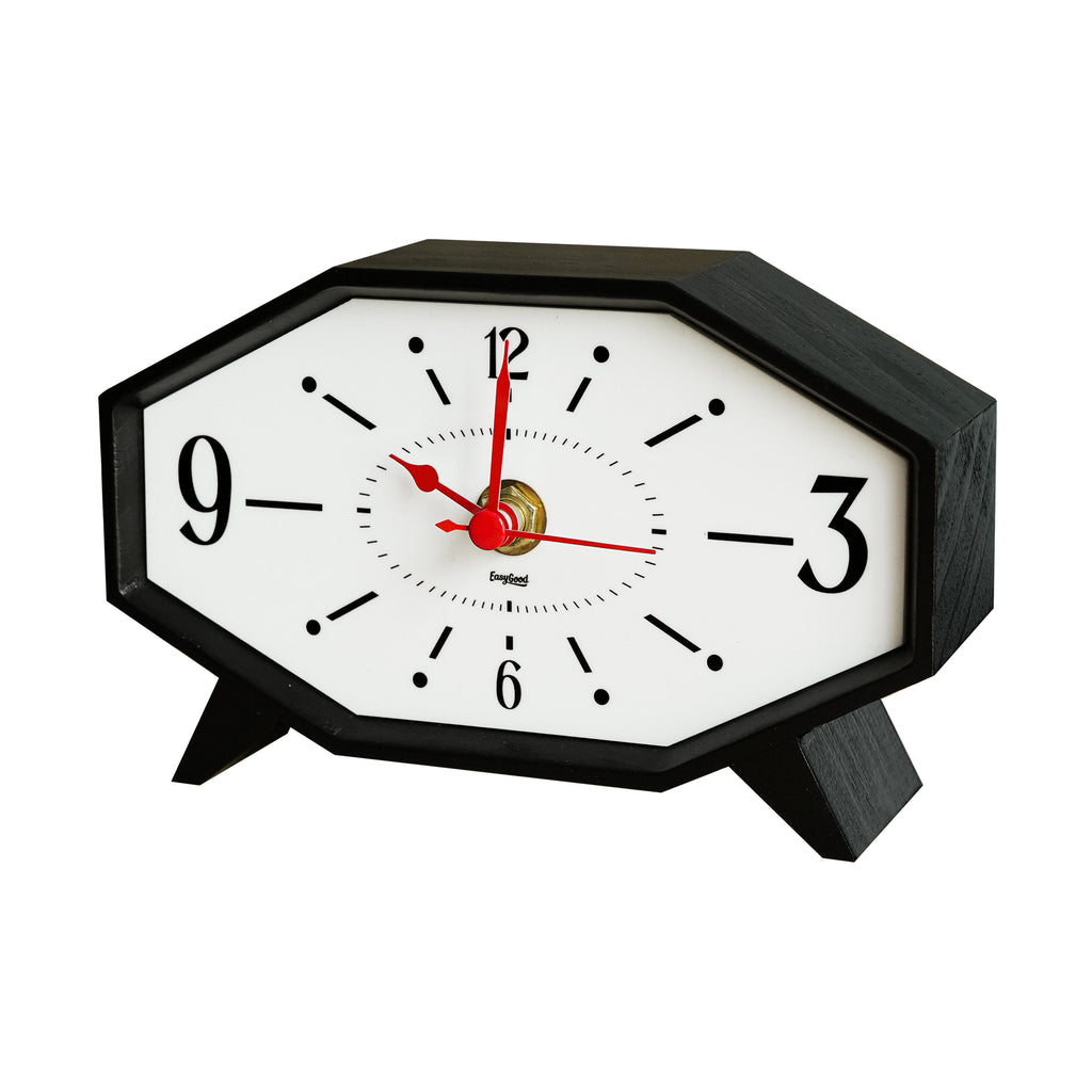 Retro Solid Wood Desktop Clock Vintage-Style Decorative Item for Home Decor
