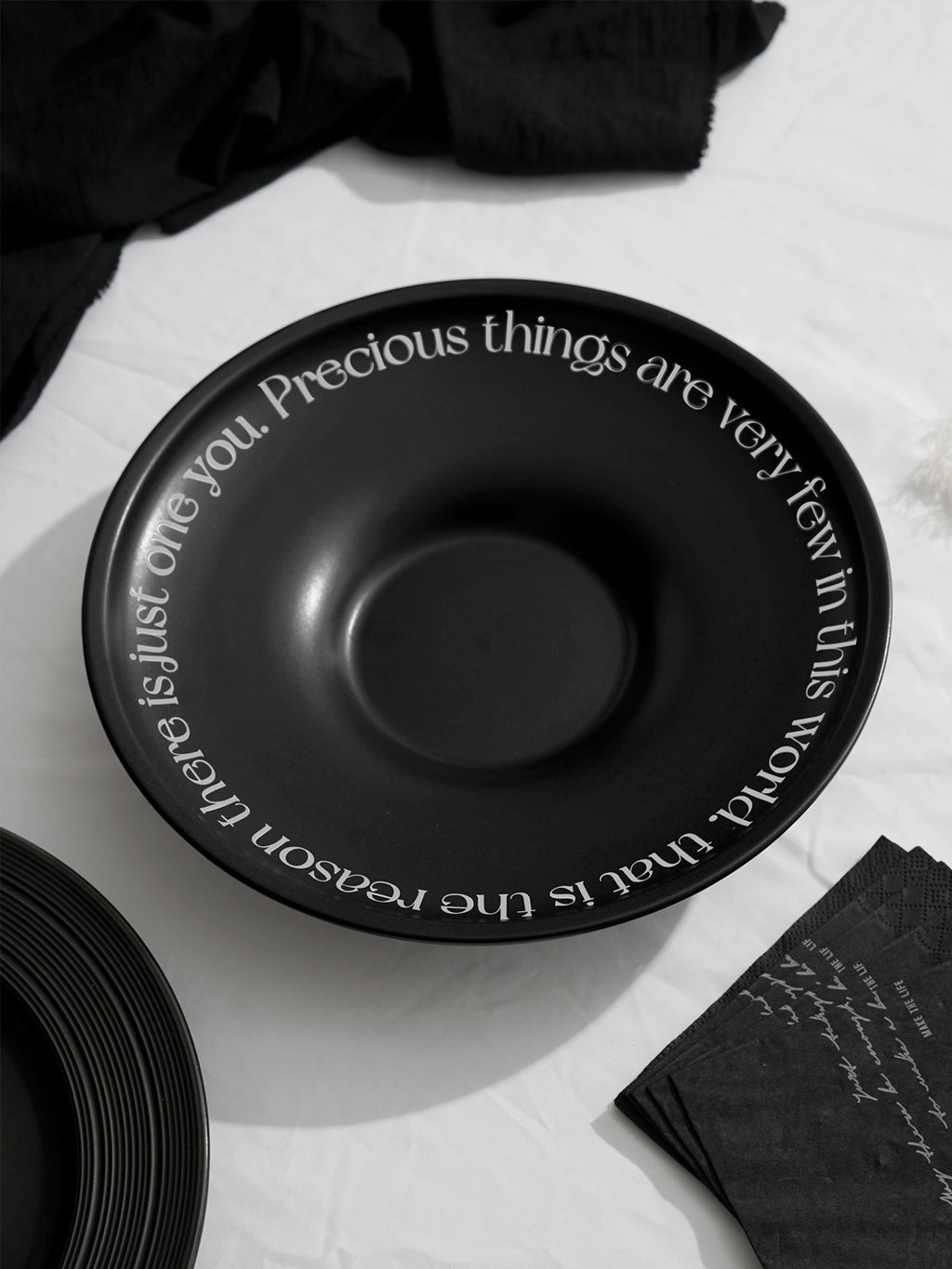 10" Dinner Plates, Premium Glossy Black Ceramic. Suitable for dessert, salad, appetizer, small lunch, breakfast, pasta. Dishwasher and microwave safe. Ideal for Michelin-level presentation.