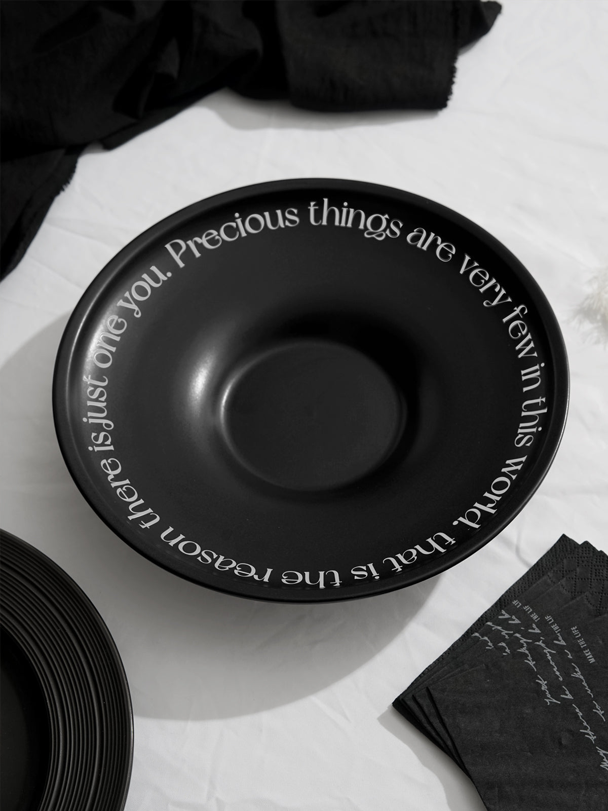 10" Dinner Plates, Premium Glossy Black Ceramic. Suitable for dessert, salad, appetizer, small lunch, breakfast, pasta. Dishwasher and microwave safe. Ideal for Michelin-level presentation.