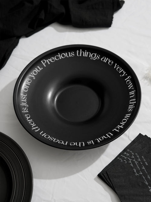 10" Dinner Plates, Premium Glossy Black Ceramic. Suitable for dessert, salad, appetizer, small lunch, breakfast, pasta. Dishwasher and microwave safe. Ideal for Michelin-level presentation.