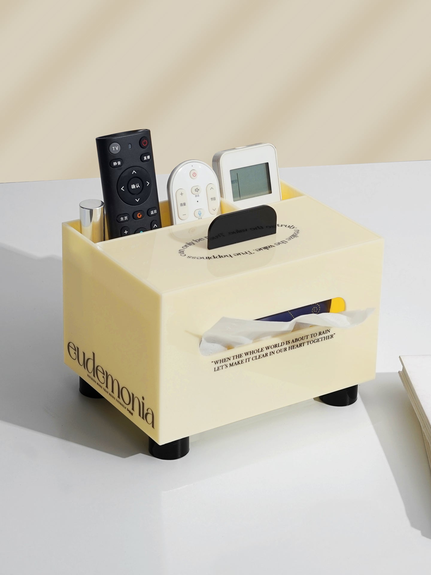 Acrylic Desktop Tissue Box & Organizer