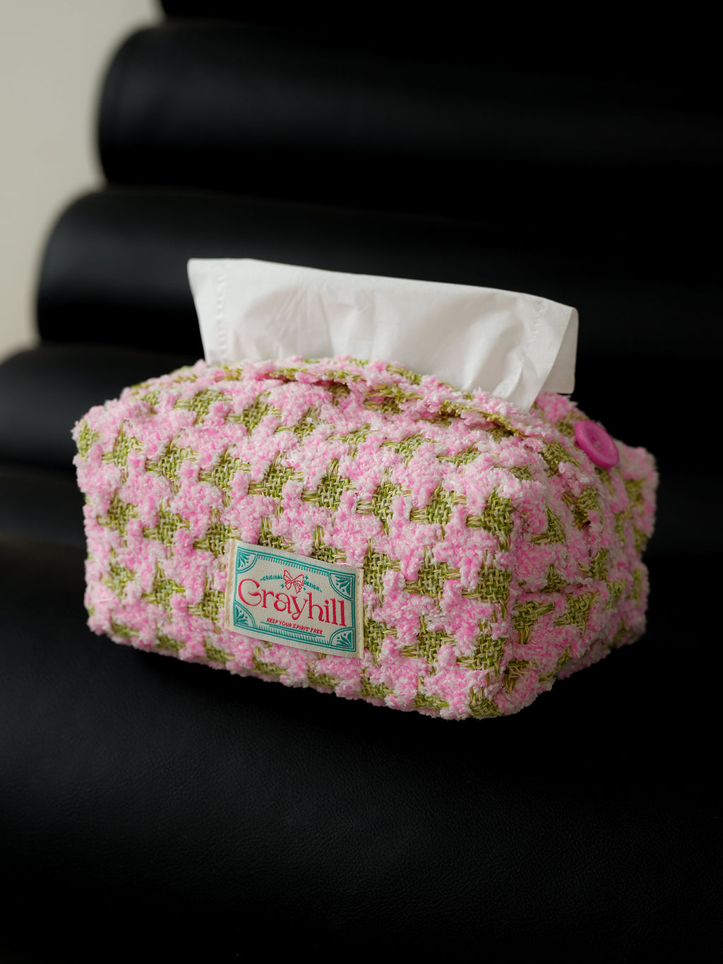 Pink Tissue Box Cover