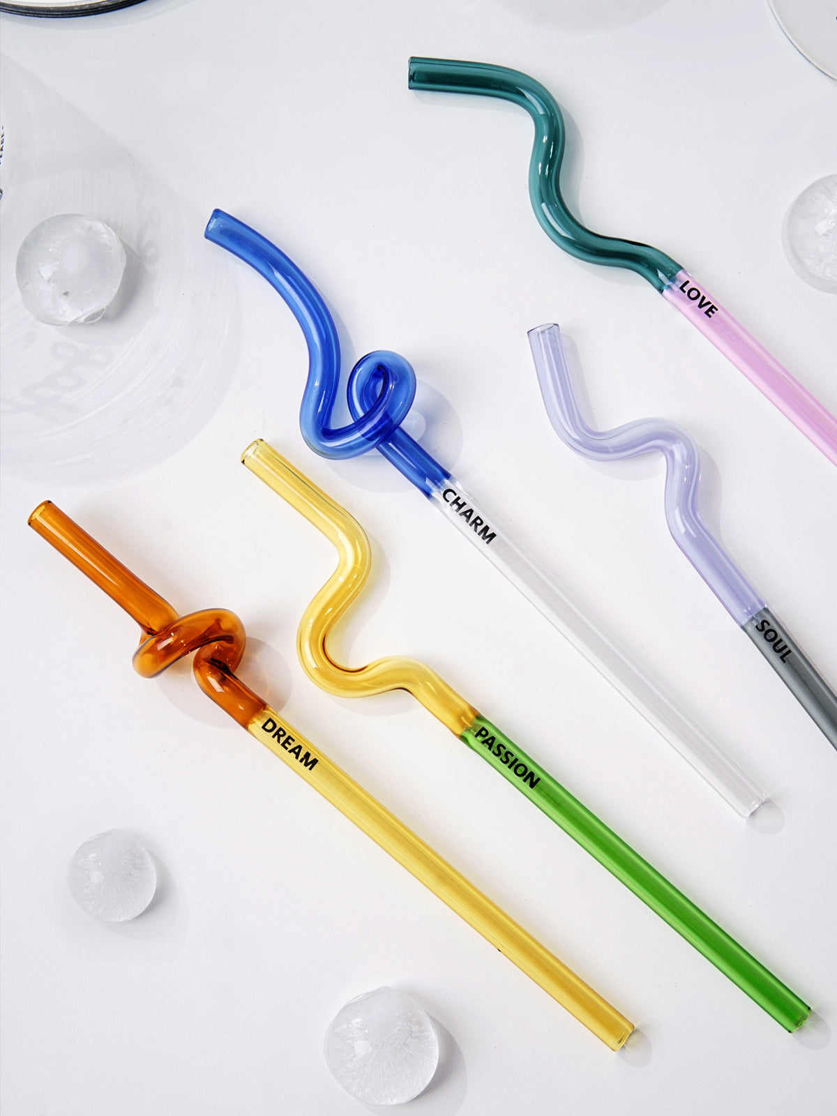 Reusable Bent Glass Straw, Colorful Borosilicate Glass Straw for Adults and Kids, Suitable for Smoothies, Milk, Water, Juice, and Coffee