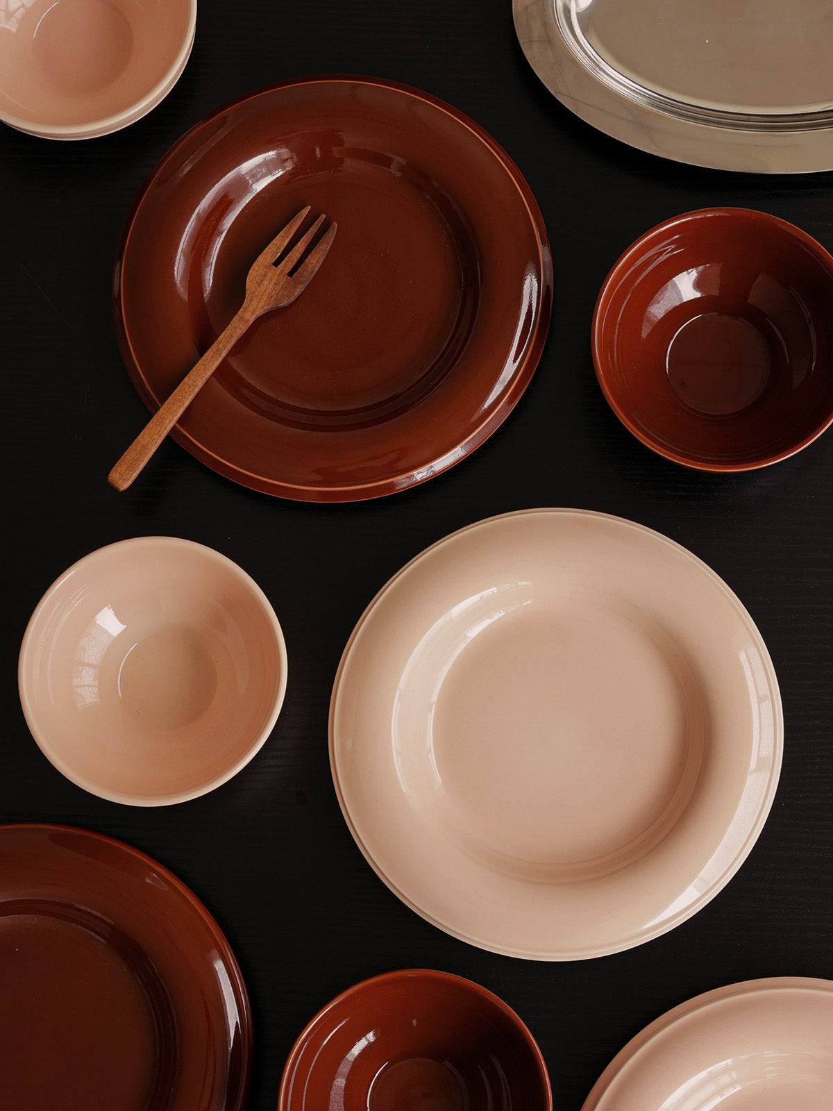 Colorful Ceramic 8.5" Dinner Plate & 5" Bowl Set