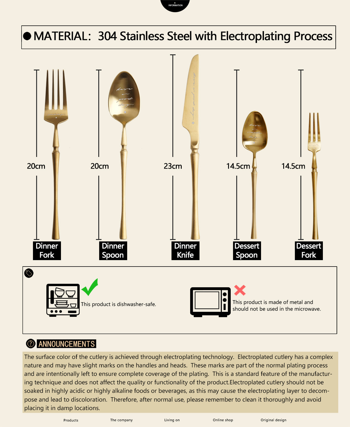 Unique & Beautiful Flatware Set Black Utensils Service For 5 with Dessert Fork,Dessert Spoon, Knife, Spoon, Dinner Fork，Stainless Steel Flatware, 5 Piece Place Setting