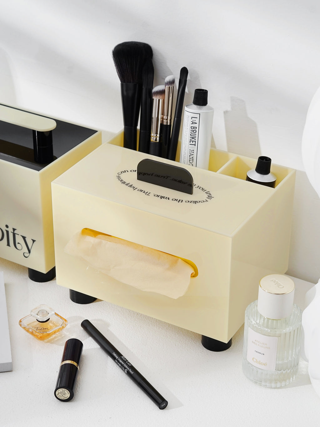 Acrylic Desktop Tissue Box & Organizer