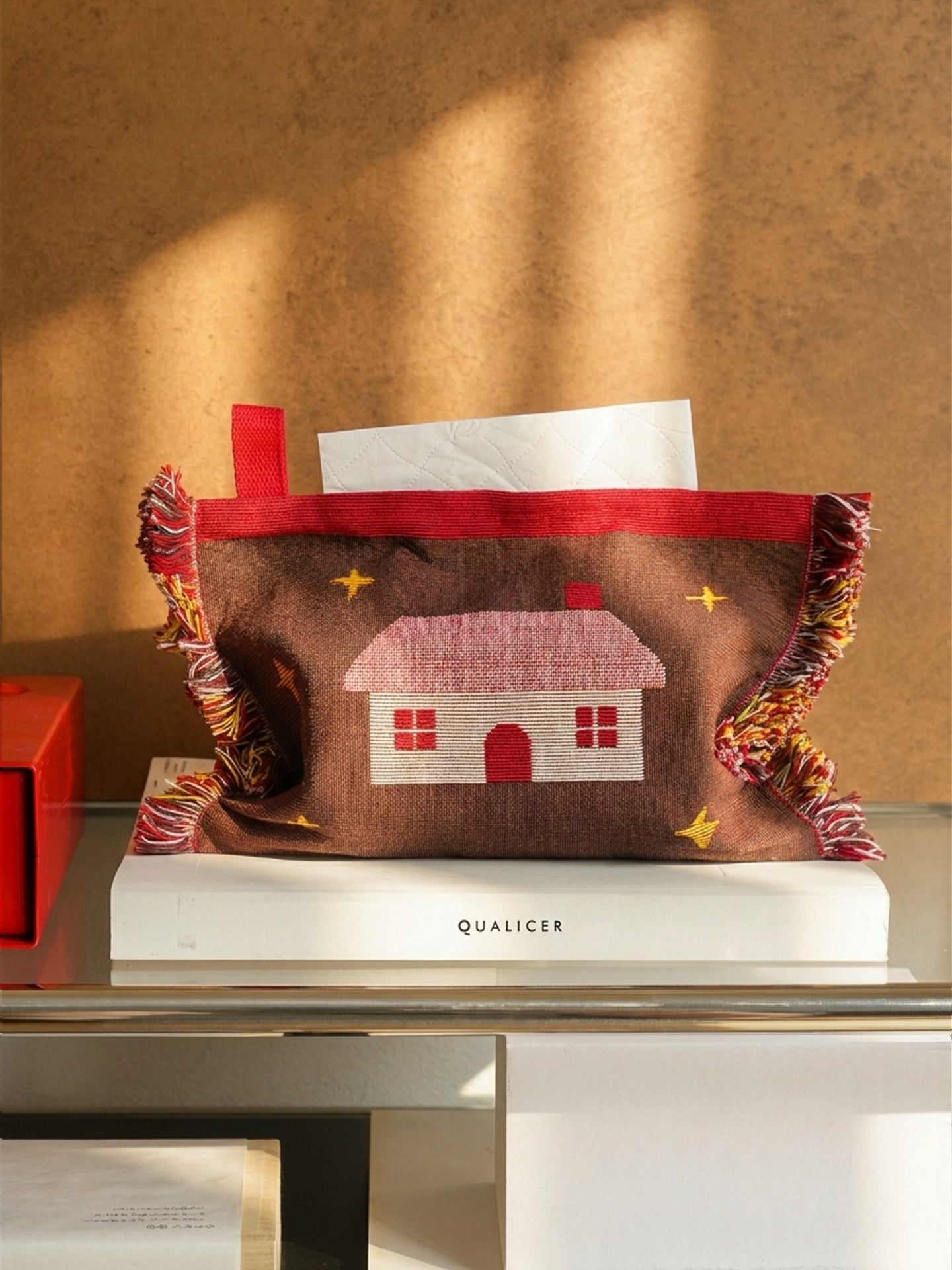 Cute Knitted Jacquard Tissue Box Cover - Soft Tissue Holder & Pouch
