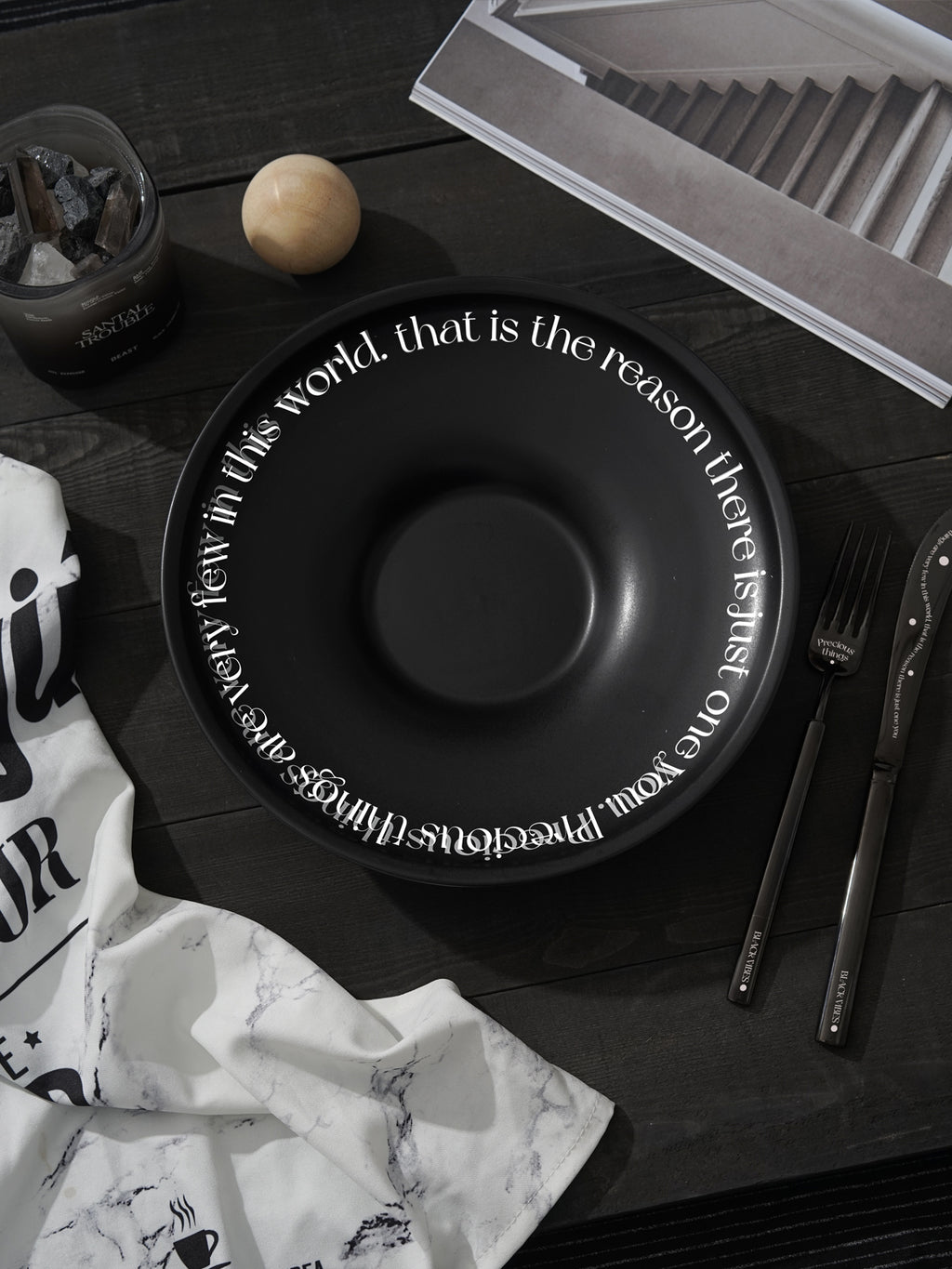 10" Dinner Plates, Premium Glossy Black Ceramic. Suitable for dessert, salad, appetizer, small lunch, breakfast, pasta. Dishwasher and microwave safe. Ideal for Michelin-level presentation.