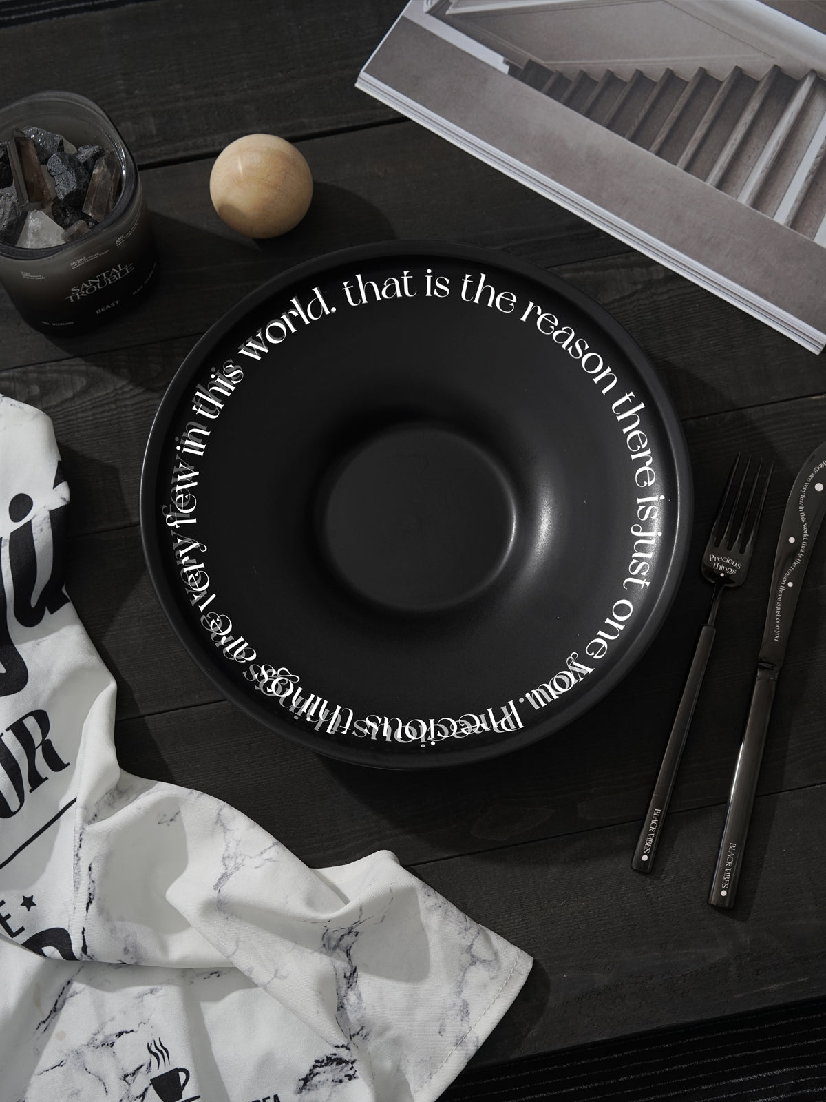 10" Dinner Plates, Premium Glossy Black Ceramic. Suitable for dessert, salad, appetizer, small lunch, breakfast, pasta. Dishwasher and microwave safe. Ideal for Michelin-level presentation.