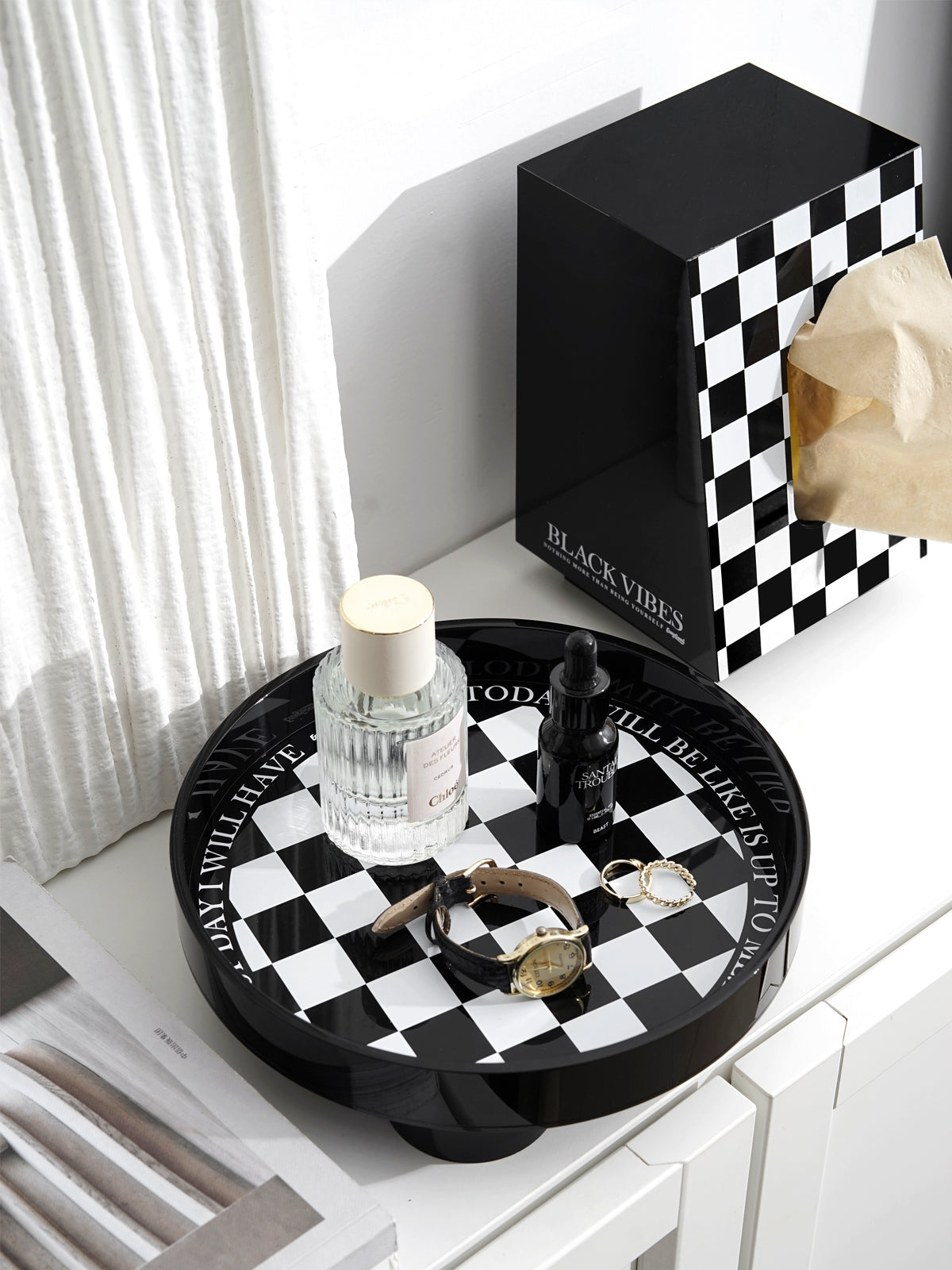 Acrylic Serving Tray,Food,Breakfast,Butler-Kitchen Countertop Tray-Makeup Drawer Organizer-Vanity Table,Decorative Tray,Storage Solution