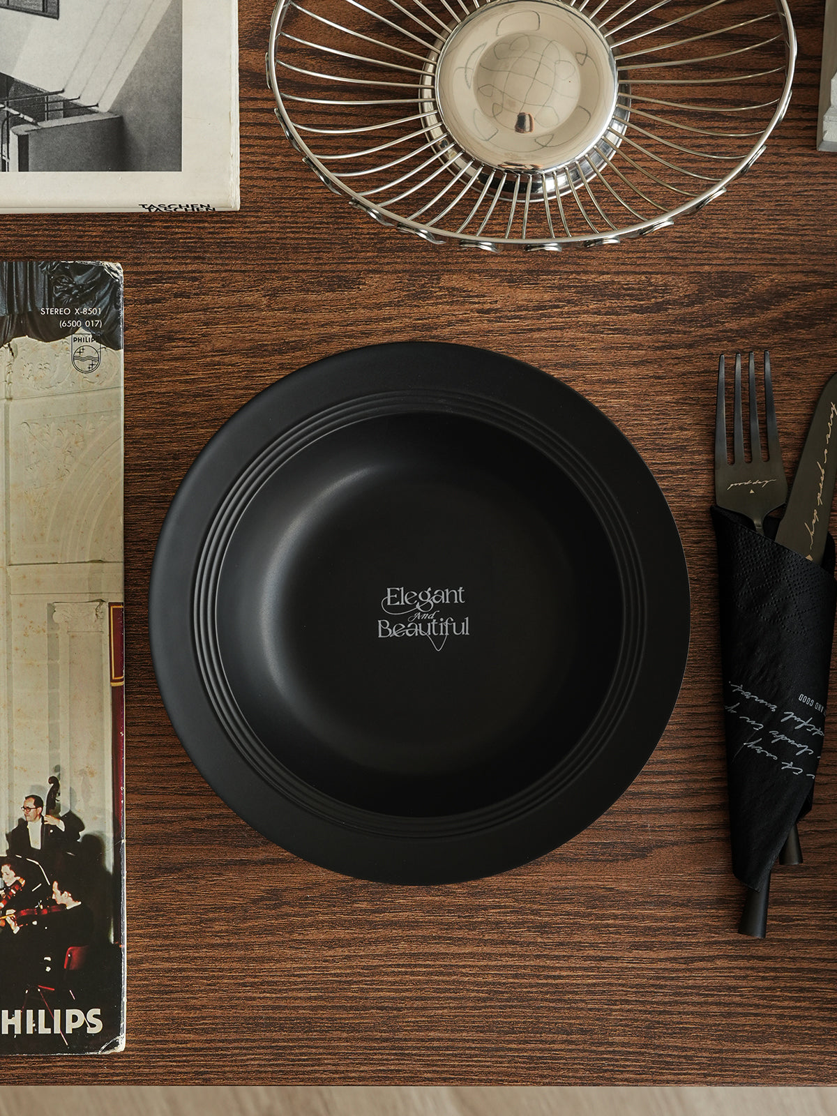 8" Pasta Bowl, Premium Glossy Black Ceramic. Suitable for dessert, salad, breakfast, cereal, and soup. Dishwasher and microwave safe.Ideal for Michelin-level presentation.