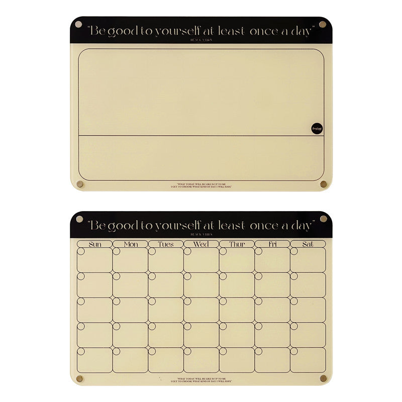 Acrylic Magnetic Dry Erase Board for Fridge，Planning Board Set, Clear Weekly Meal Planner with Whiteboard Memo, Menu Board for Kitchen