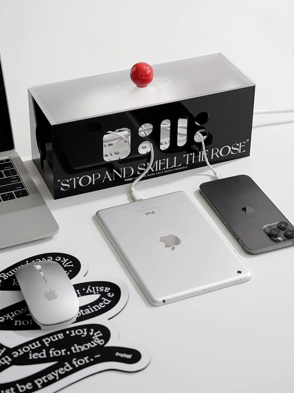 Acrylic Power Strip Storage Box,Cable Management Box,Cable Organizer Box & Power Strip Cover, Wire Organizer for Surge Protector Power Strip,TV Computer,Cable Wires of Home,Office