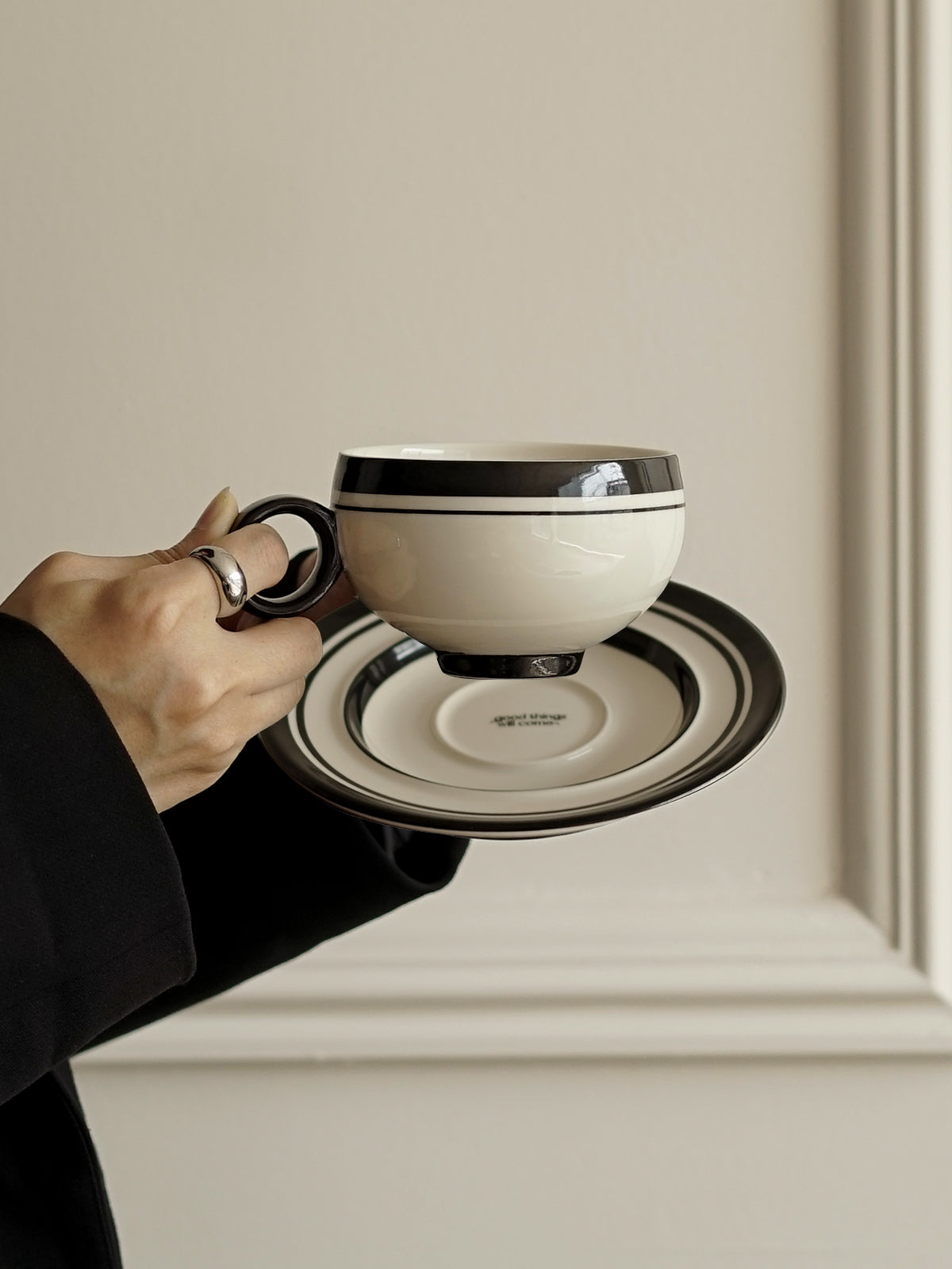 Ceramic Coffee and Tea Mug – Cute Cup and Saucer Perfect for Coffee Lovers Gifts and Kitchen Essentials