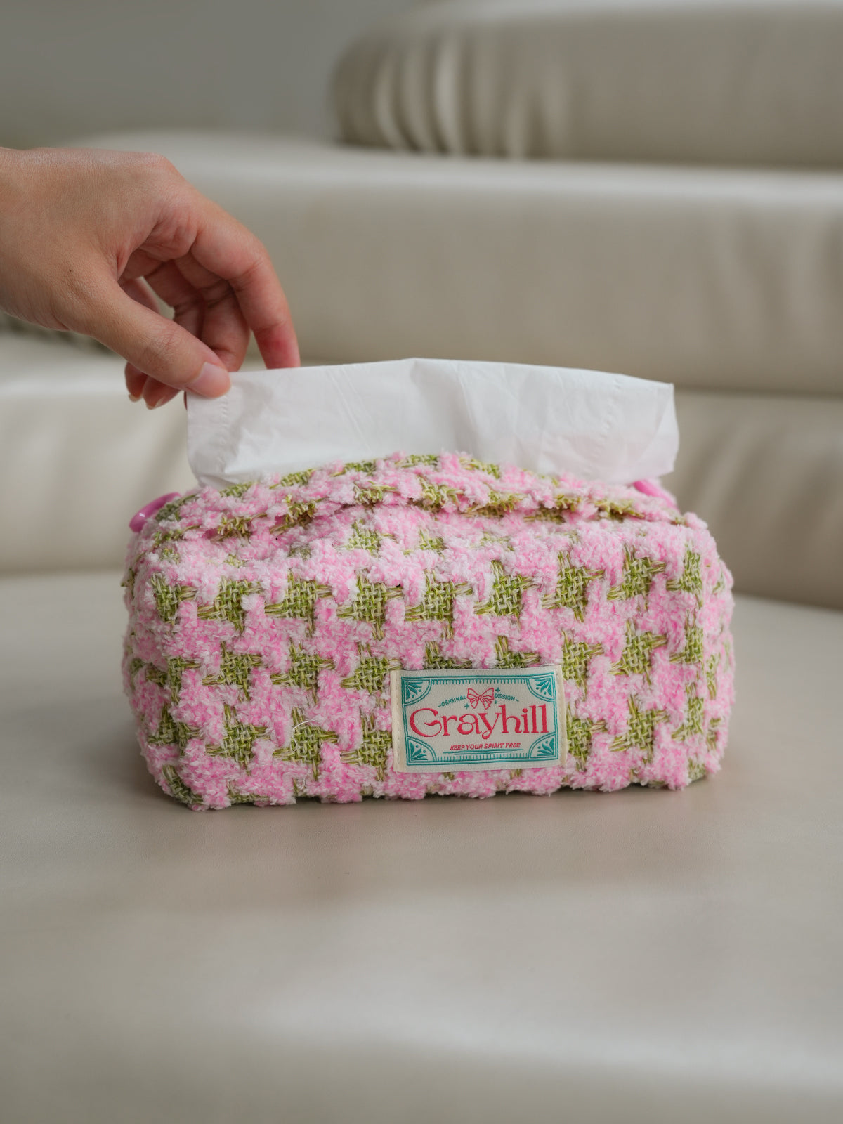 Pink Tissue Box Cover