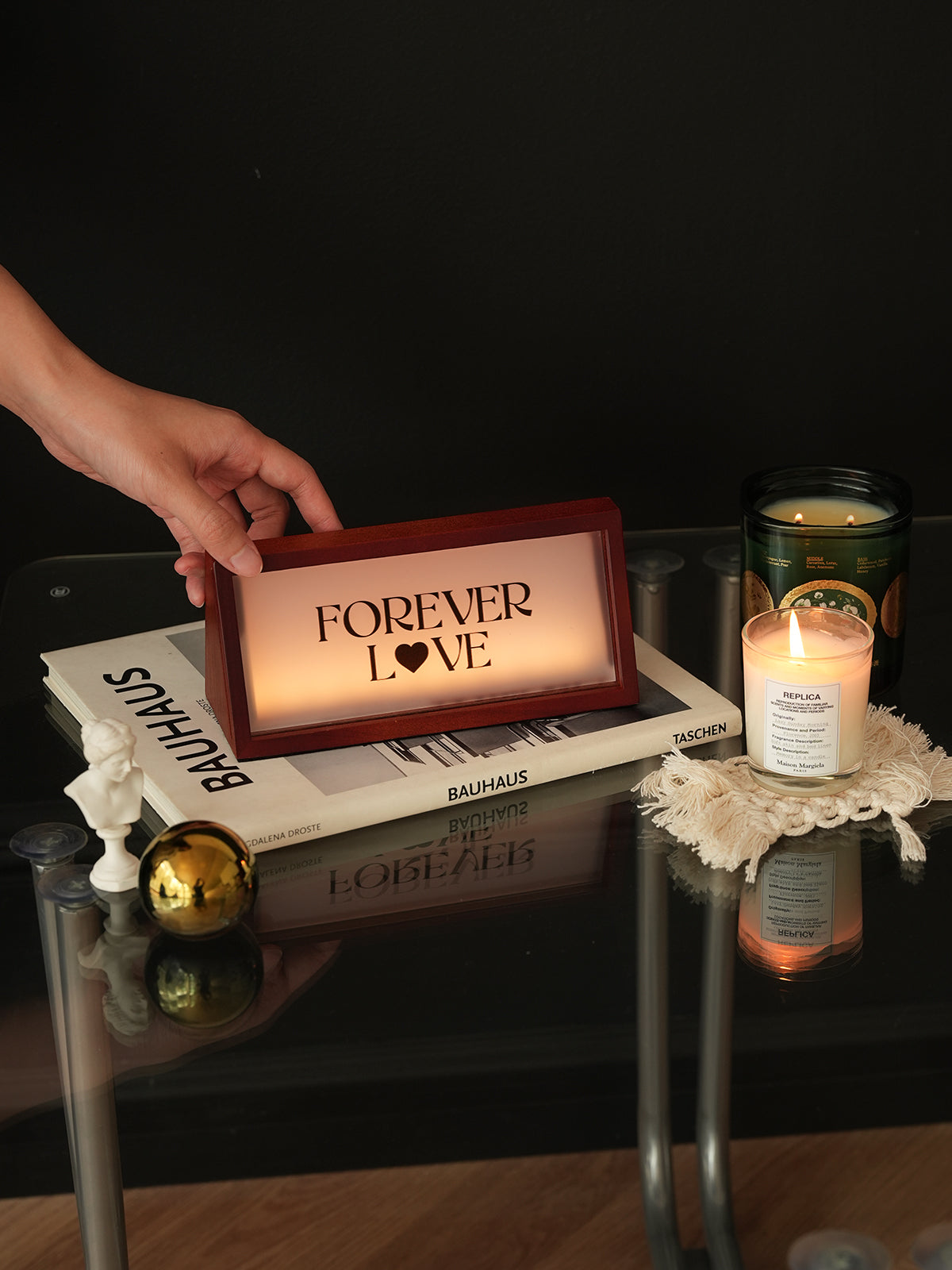 Charging Wooden Light Box for Entryway & Coffee Corner: Warm Ambiance, Reusable, Home Decor，Perfect for Gifts