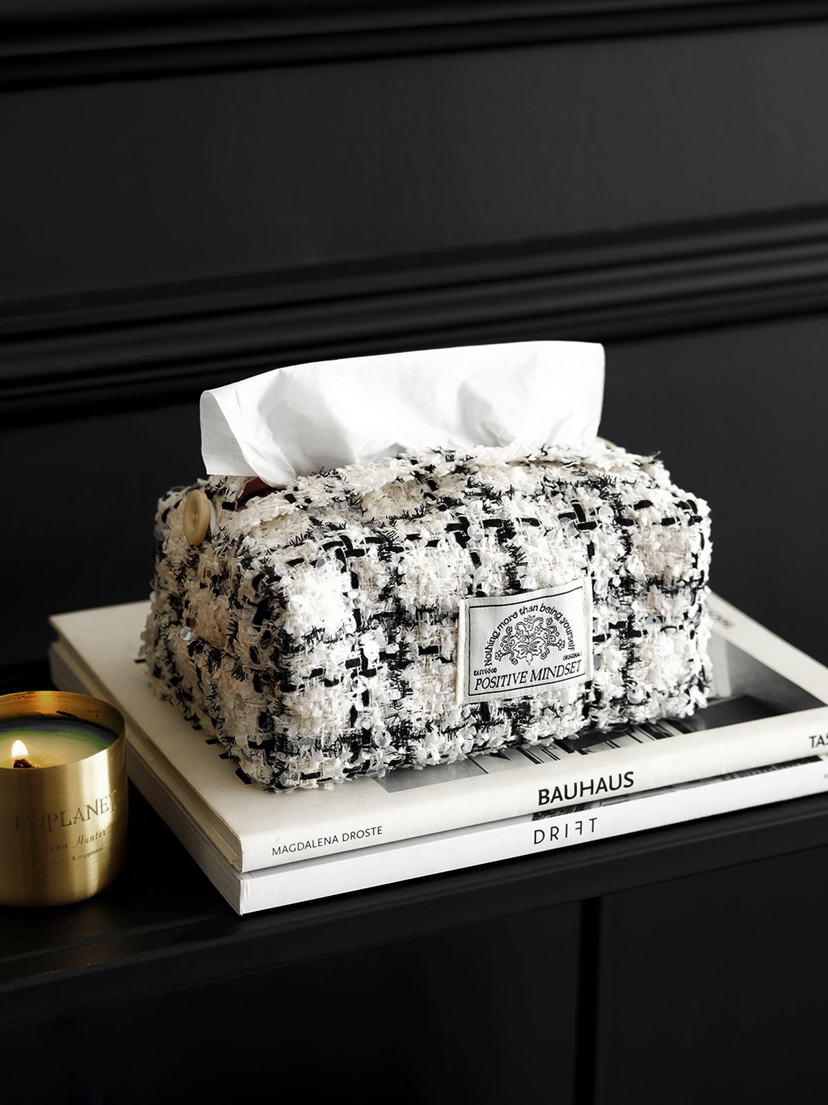 Tissue Box Cover,Vintage Style Tissue Box Holder，Home Decoration for Bedroom Dresser Night Stand Office Desk