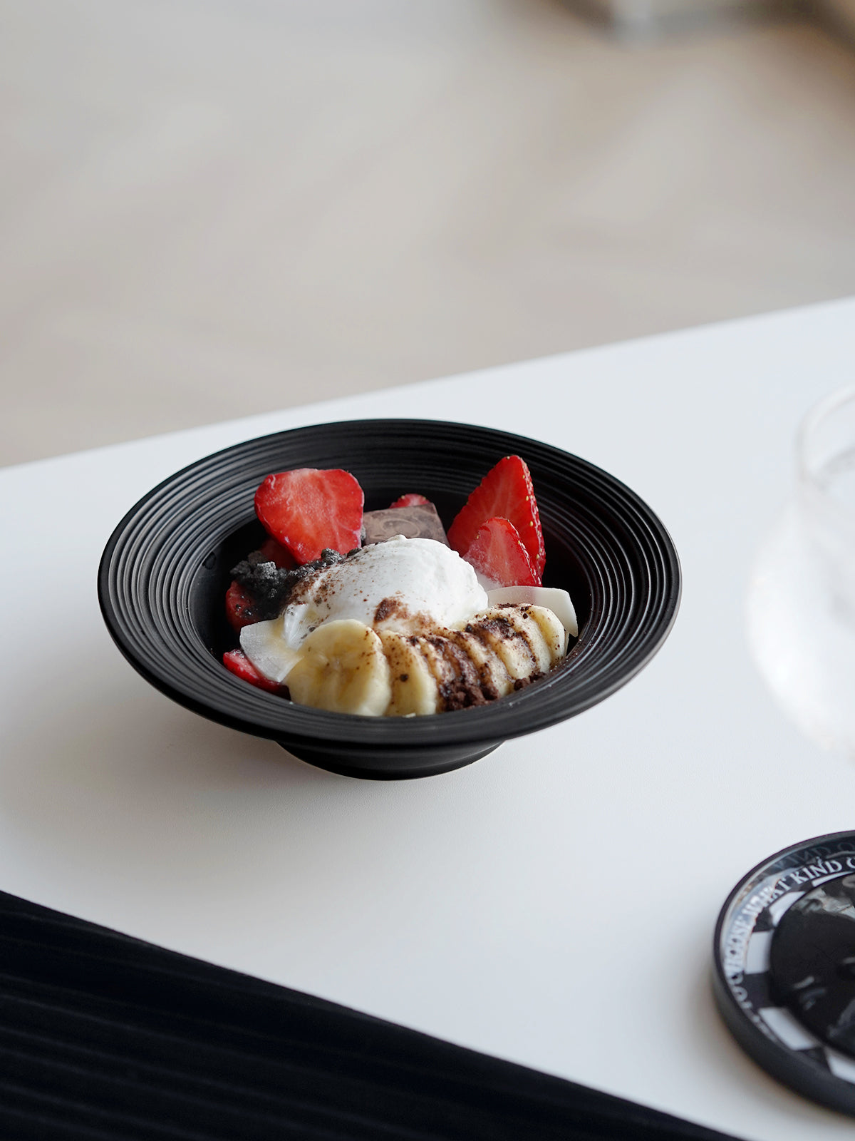 6.5"Ceramic Bowls with Relief Patterns, for Dessert, Cereal, Soup, Rice, Salad, Oatmeal,Breakfast,Stylish Matte Black Ceramic Bowls, Dishwasher and Microwave Safe