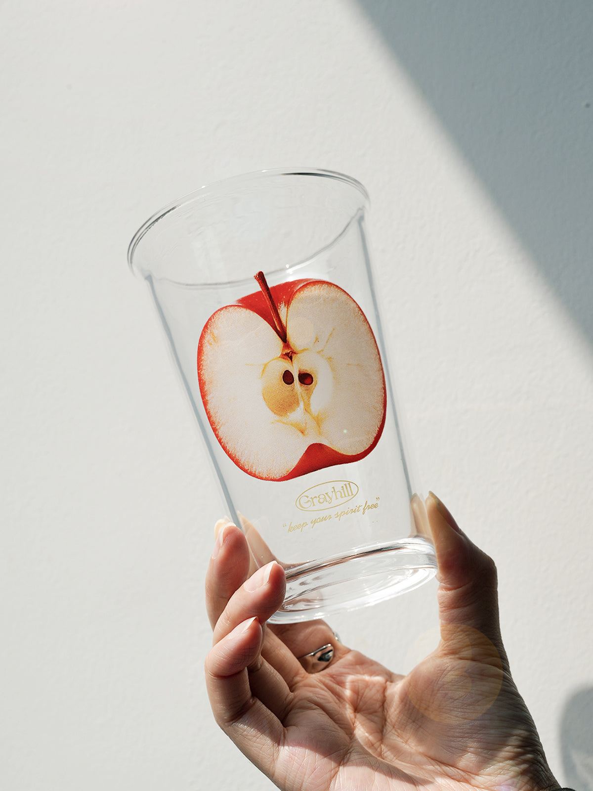 Apple Pattern Glass Cup Cold Drink Glassware