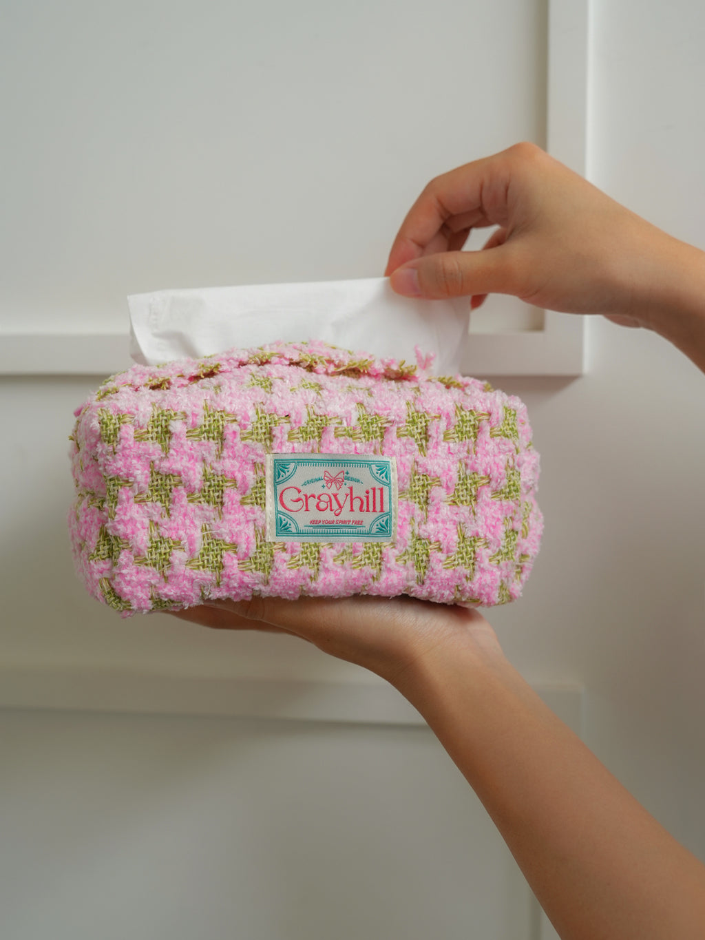 Pink Tissue Box Cover