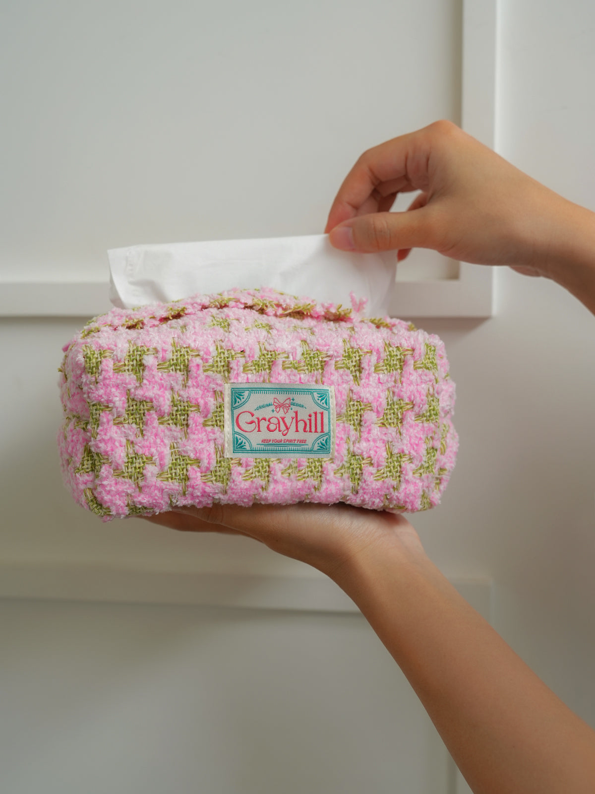 Pink Tissue Box Cover