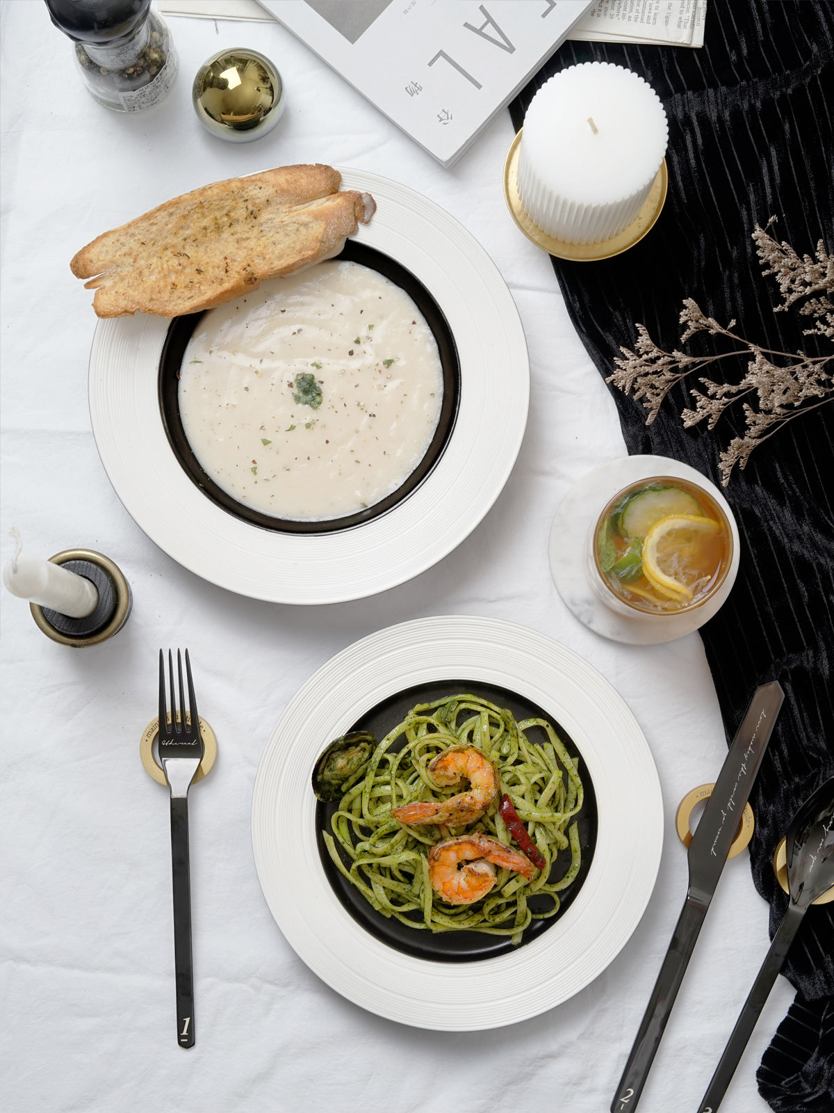 8.4" Dinner Plates with Relief Patterns, For Dessert, Salad, Appetizer, Small Lunch, Breakfast,Steak, Stylish Matte Black Ceramic Plates, Dishwasher and Microwave Safe