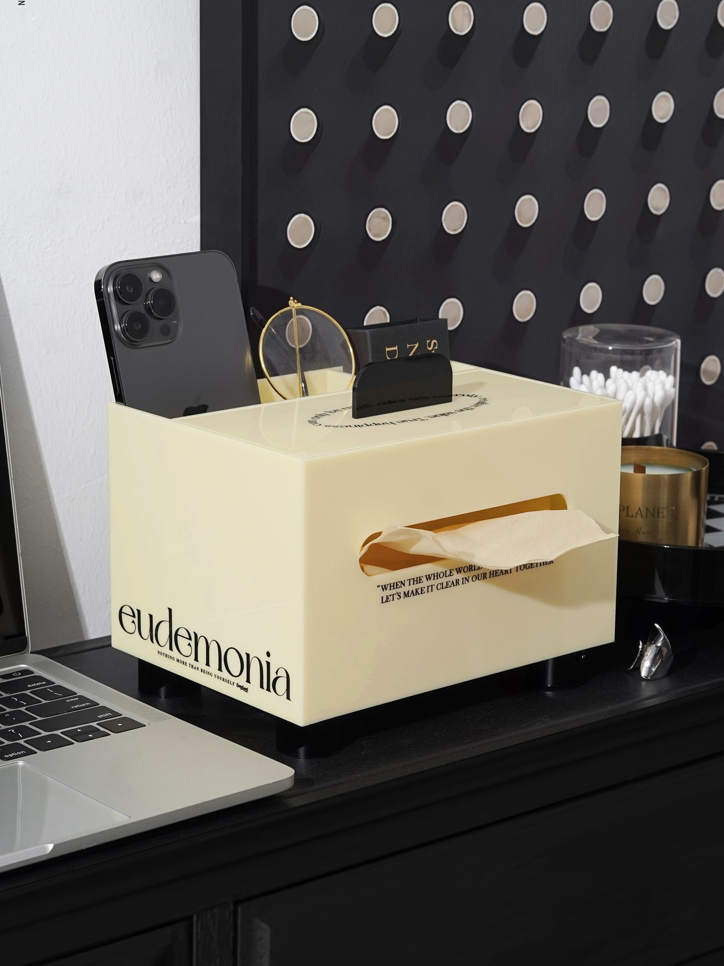 Acrylic Desktop Tissue Box & Organizer