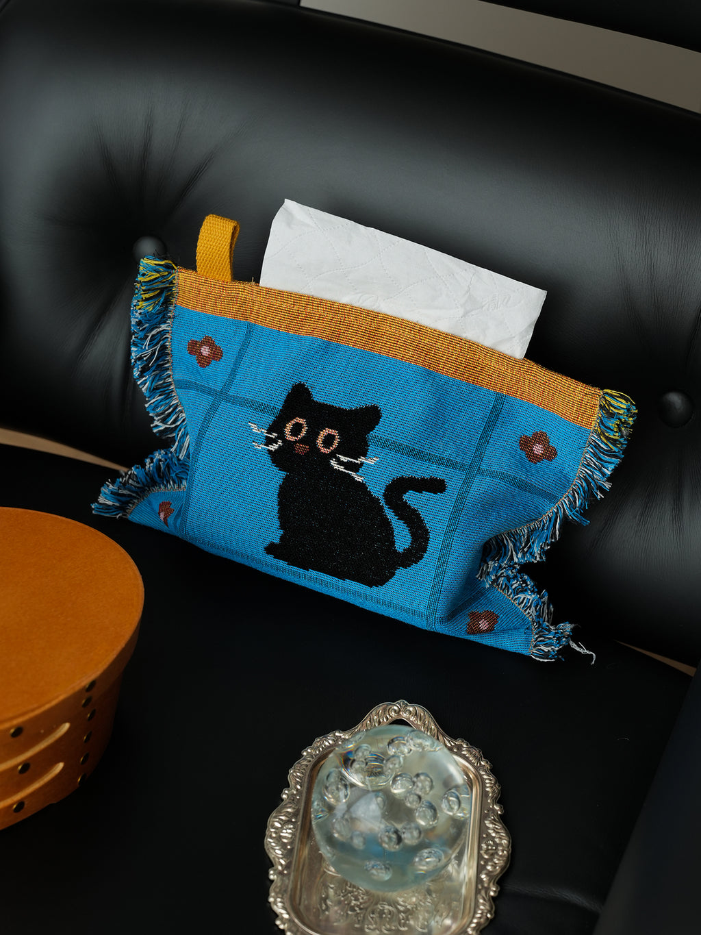 Cute Knitted Jacquard Tissue Box Cover - Soft Tissue Holder & Pouch