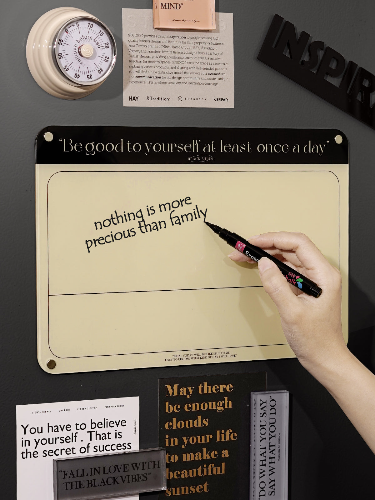 Acrylic Magnetic Dry Erase Board for Fridge，Planning Board Set, Clear Weekly Meal Planner with Whiteboard Memo, Menu Board for Kitchen