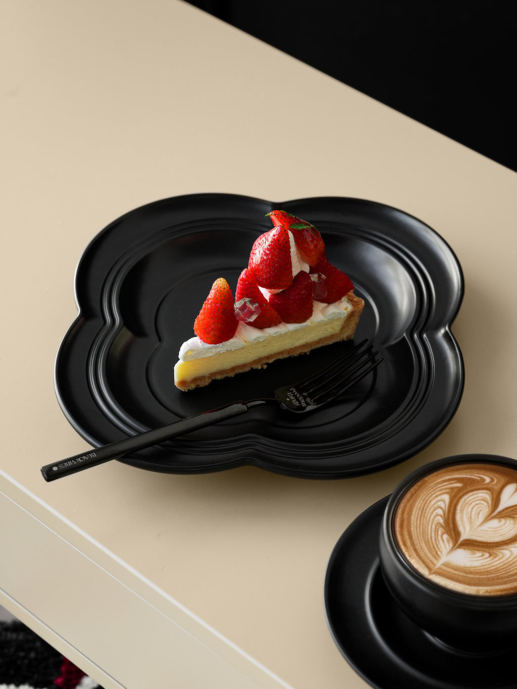 9" Dinner Plates, Premium Glossy Black Ceramic. Suitable for dessert, salad, appetizer, small lunch, breakfast, steak. Dishwasher and microwave safe. Ideal for Michelin-level presentation.