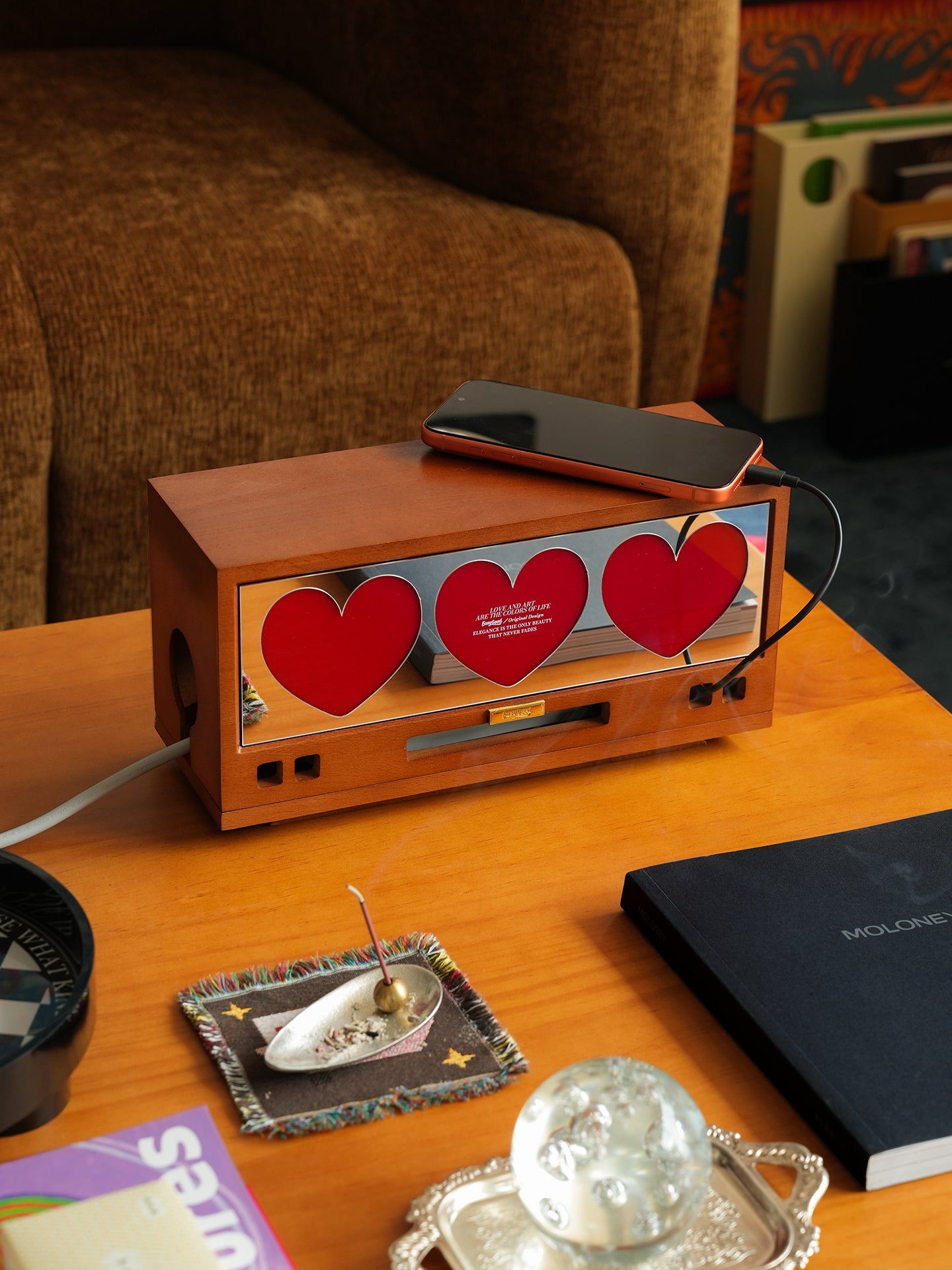 Wooden Cable Organizer Box & Power Strip Hider