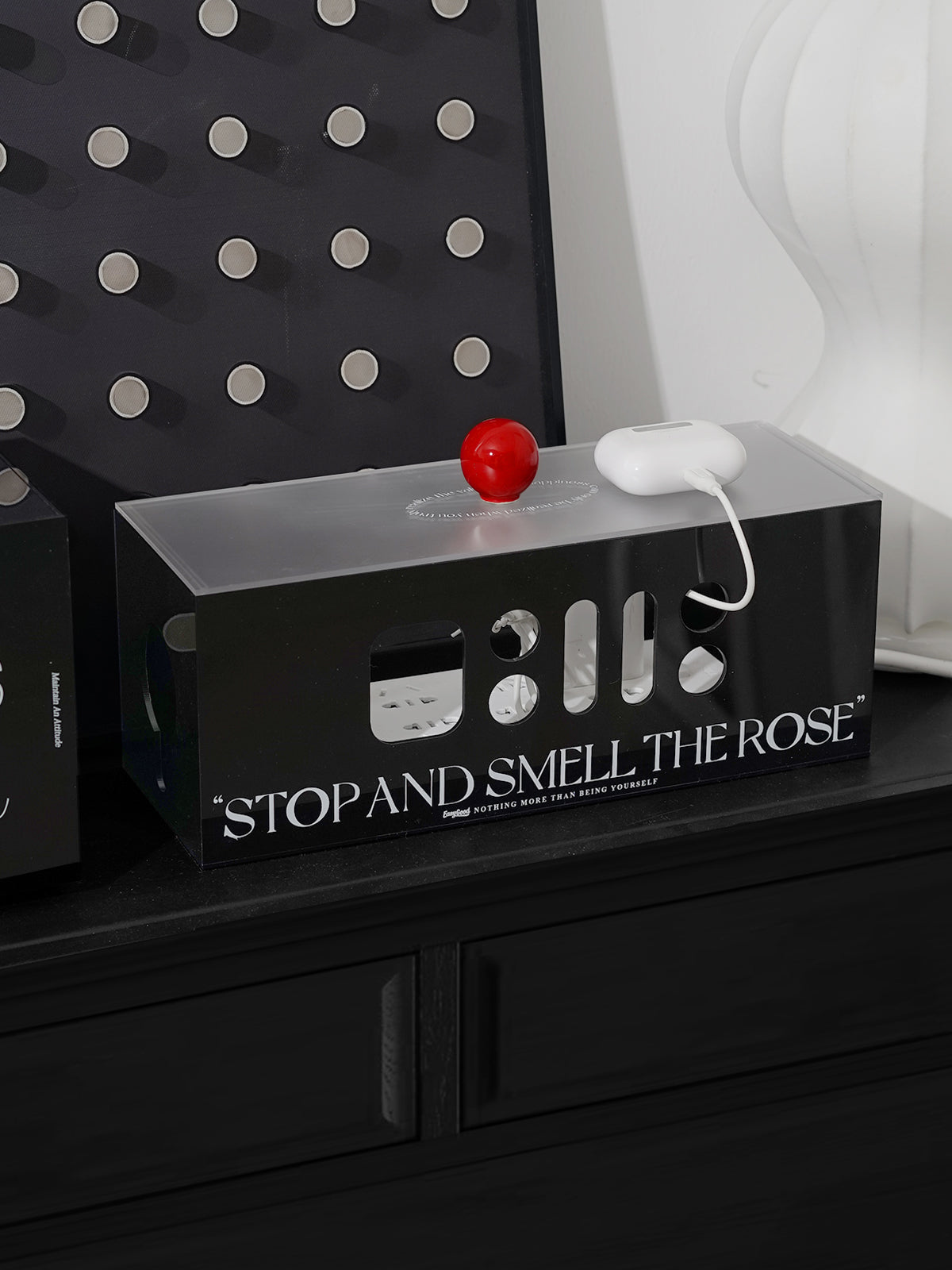Acrylic Power Strip Storage Box,Cable Management Box,Cable Organizer Box & Power Strip Cover, Wire Organizer for Surge Protector Power Strip,TV Computer,Cable Wires of Home,Office