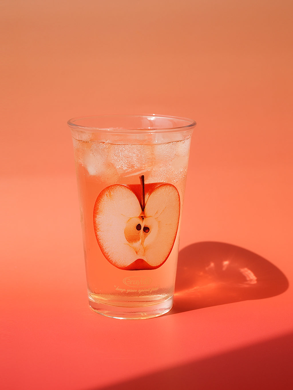 Apple Pattern Glass Cup Cold Drink Glassware