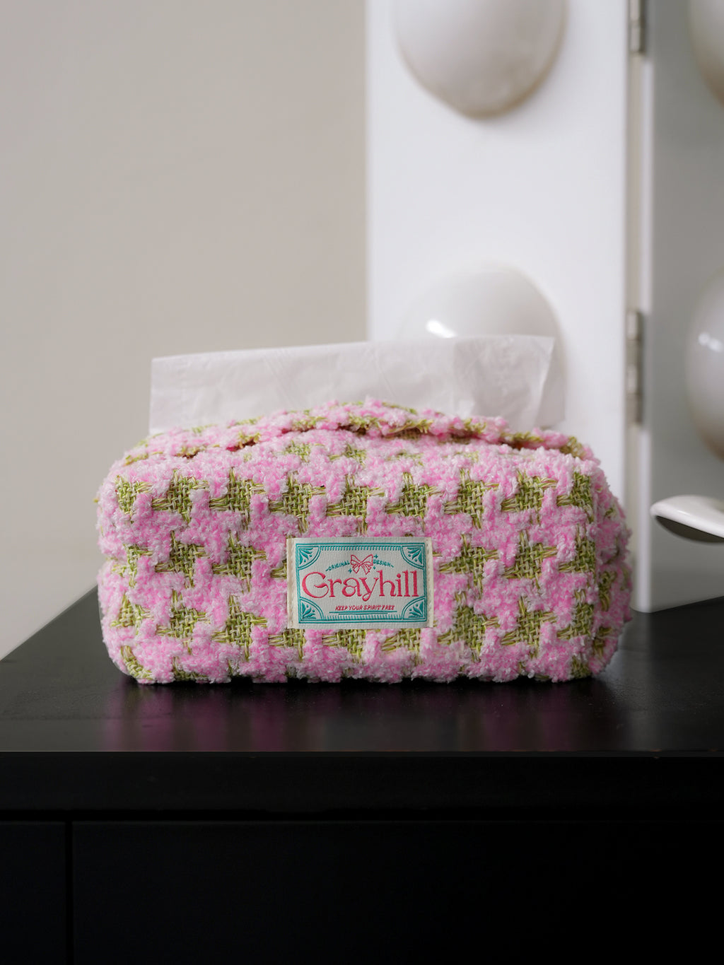Pink Tissue Box Cover