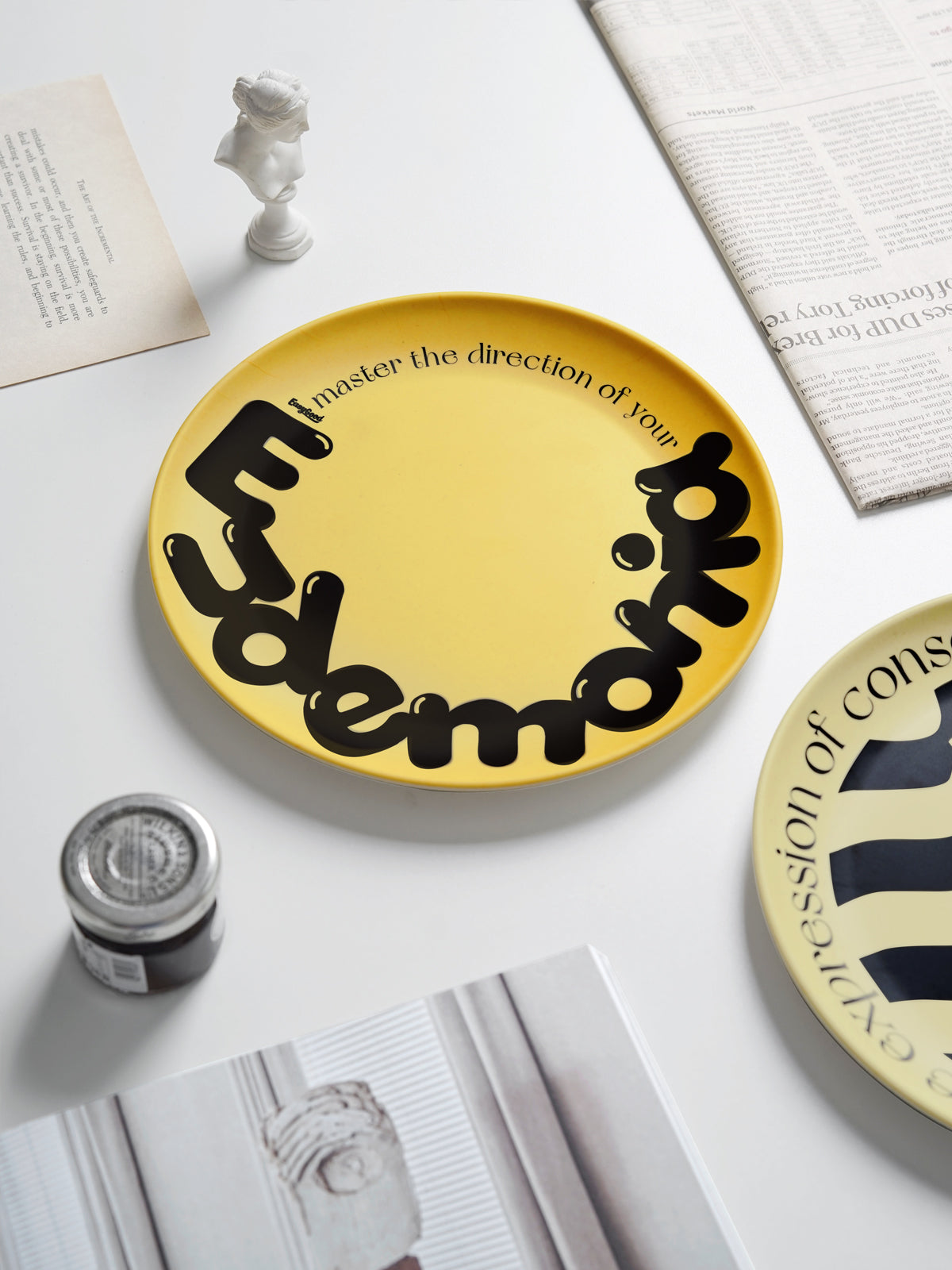 Reusable Bamboo Plates - Non-Toxic Toddler and Kids Plate, Dishwasher Safe, Not Microwavable Dinnerware, Shockproof and suitable for outdoor camping