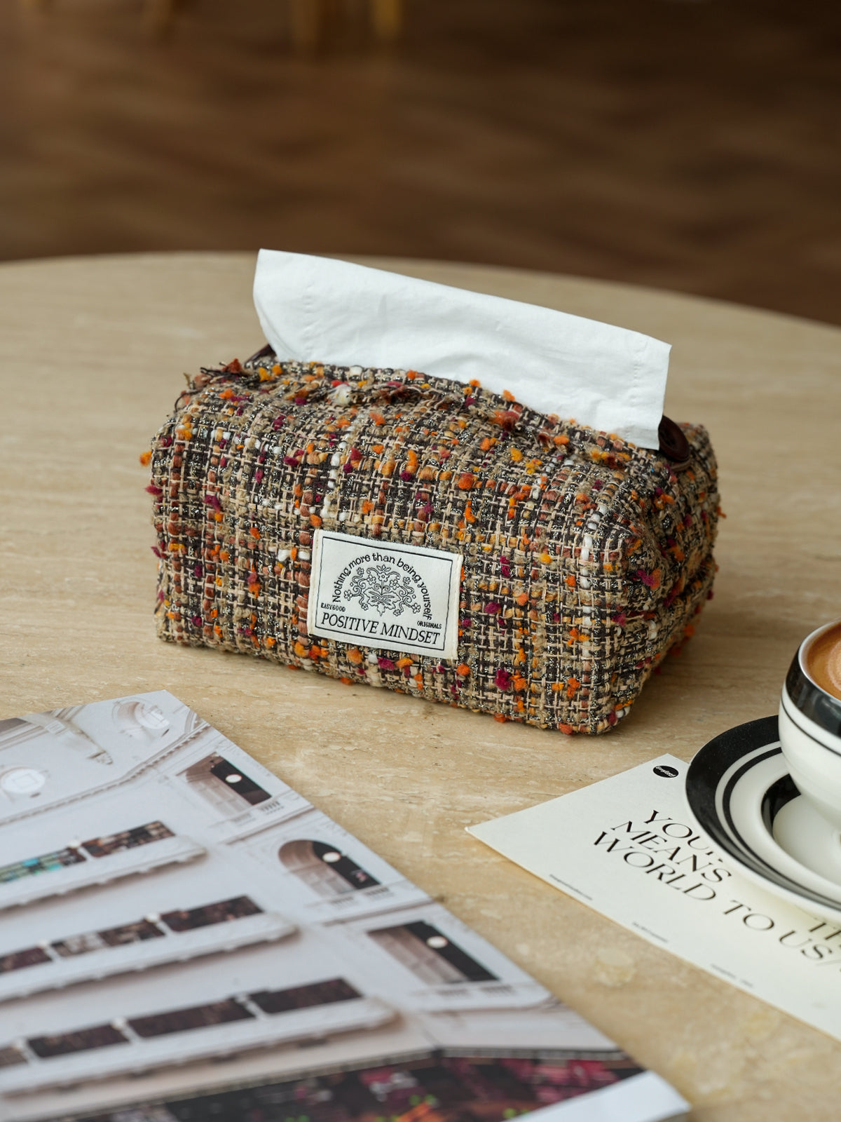 Tissue Box Cover,Vintage Style Tissue Box Holder，Home Decoration for Bedroom Dresser Night Stand Office Desk