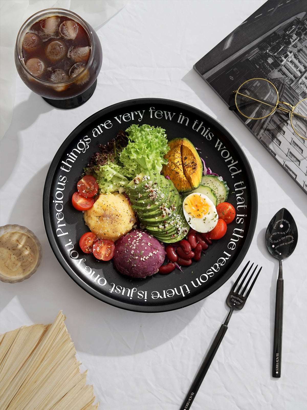 10" Dinner Plates, Premium Glossy Black Ceramic. Suitable for dessert, salad, appetizer, small lunch, breakfast, pasta. Dishwasher and microwave safe. Ideal for Michelin-level presentation.