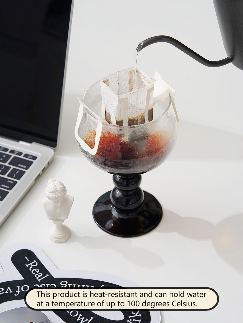 Elegant Stemmed Glass Cup: Heat-Resistant for Coffee, Wine, Milk & Juice 400ml