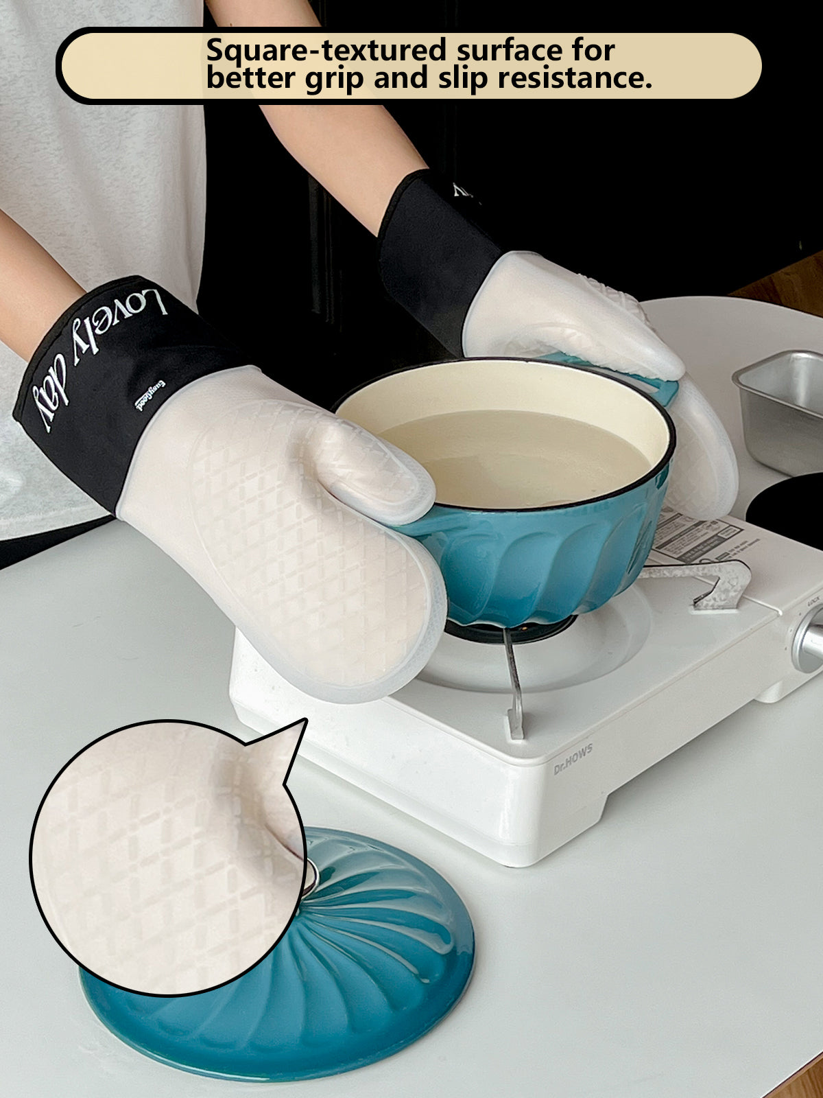 Kitchen Baking Silicone Gloves, Heat-Resistant High-Temperature Oven Gloves, Thickened Microwave-Specific Gloves