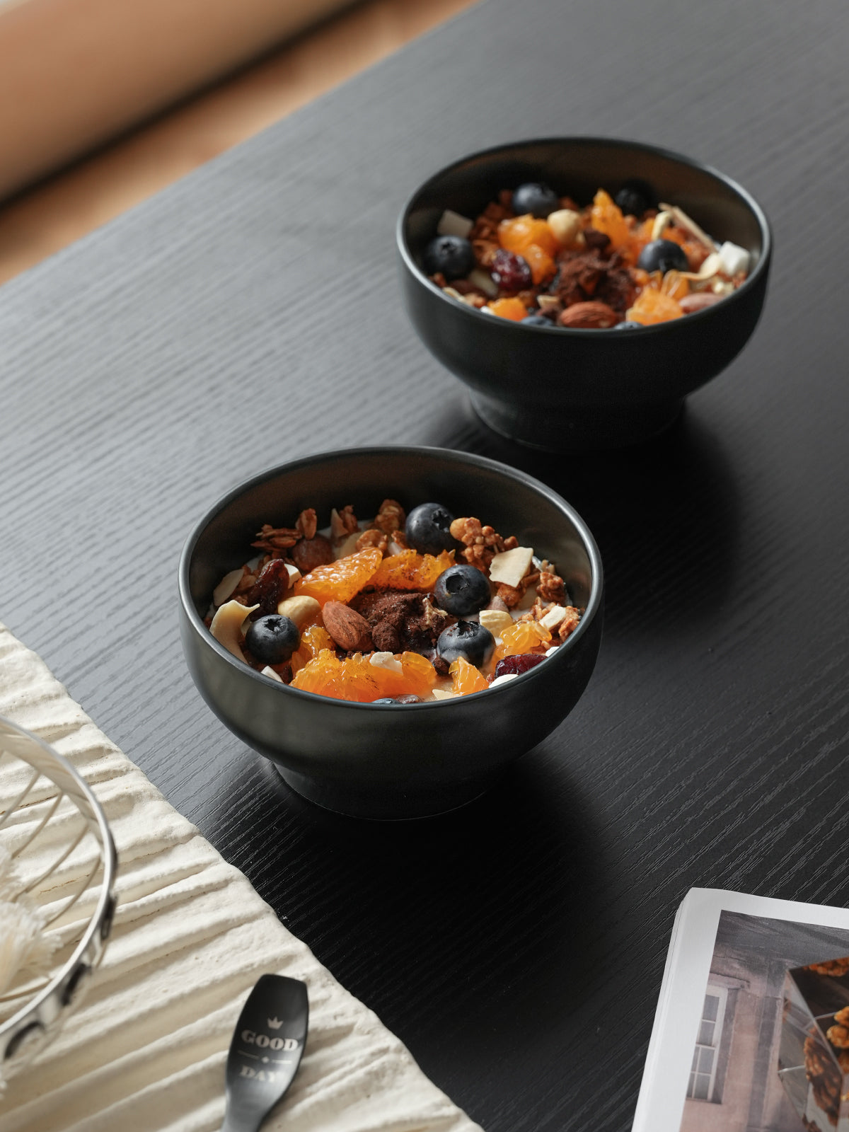 5"Ceramic Bowls,Premium Glossy Black Ceramic.for Cereal, Soup, Rice, Fruit, Salad, Oatmeal,Breakfast, Dishwasher and Microwave Safe