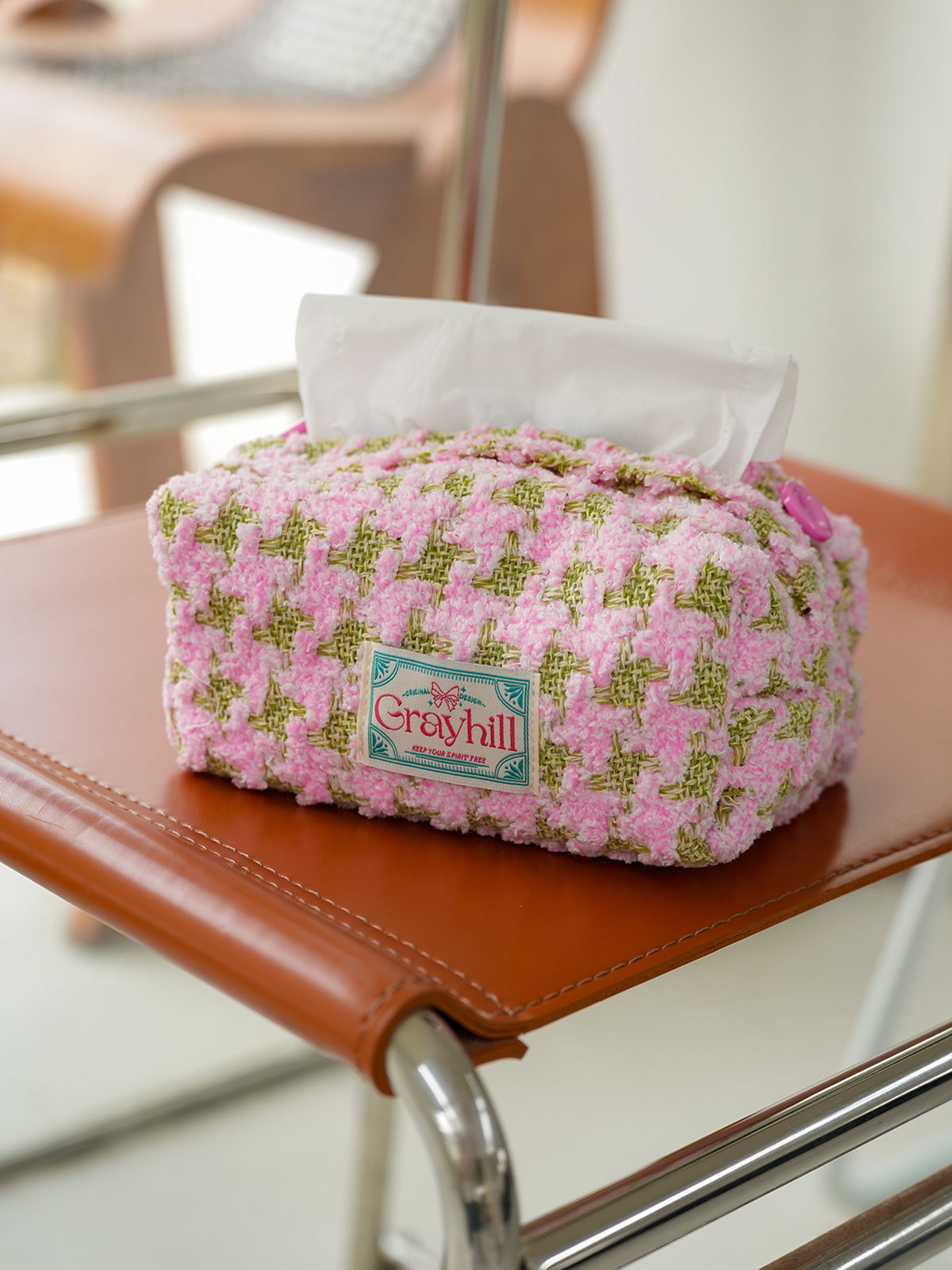 Pink Tissue Box Cover