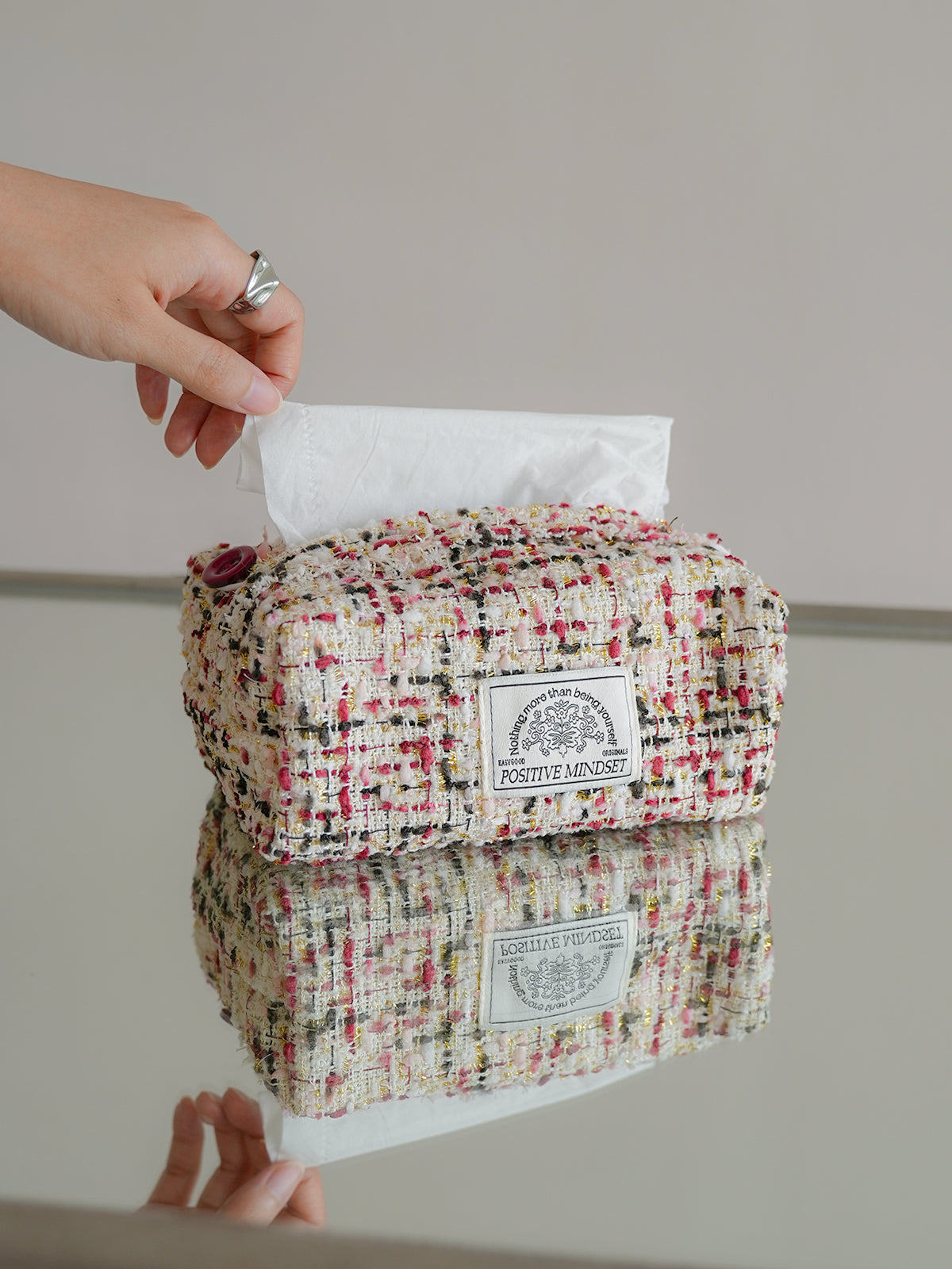 Tissue Box Cover,Vintage Style Tissue Box Holder，Home Decoration for Bedroom Dresser Night Stand Office Desk
